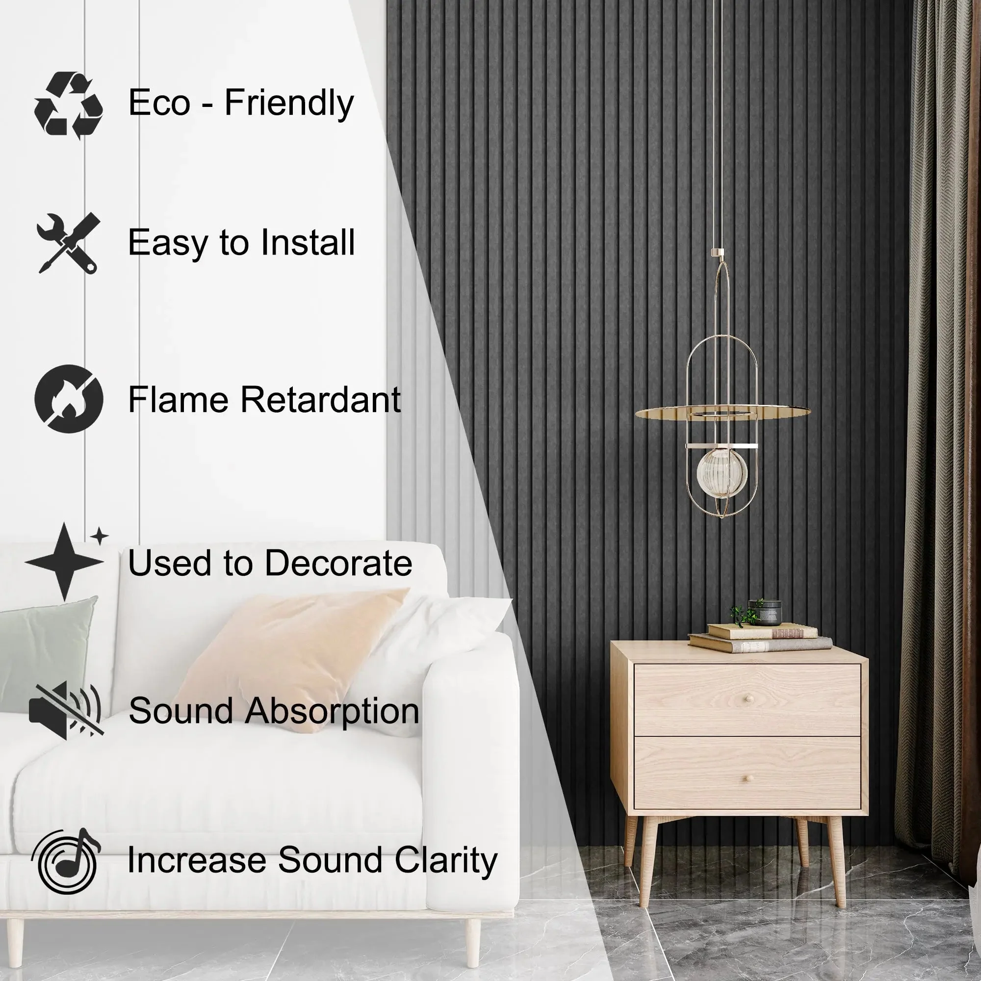 Acoustical 100% Polyester Wall Panel, 48x24x0.7 Sound Proof Wall Panels - Image 6
