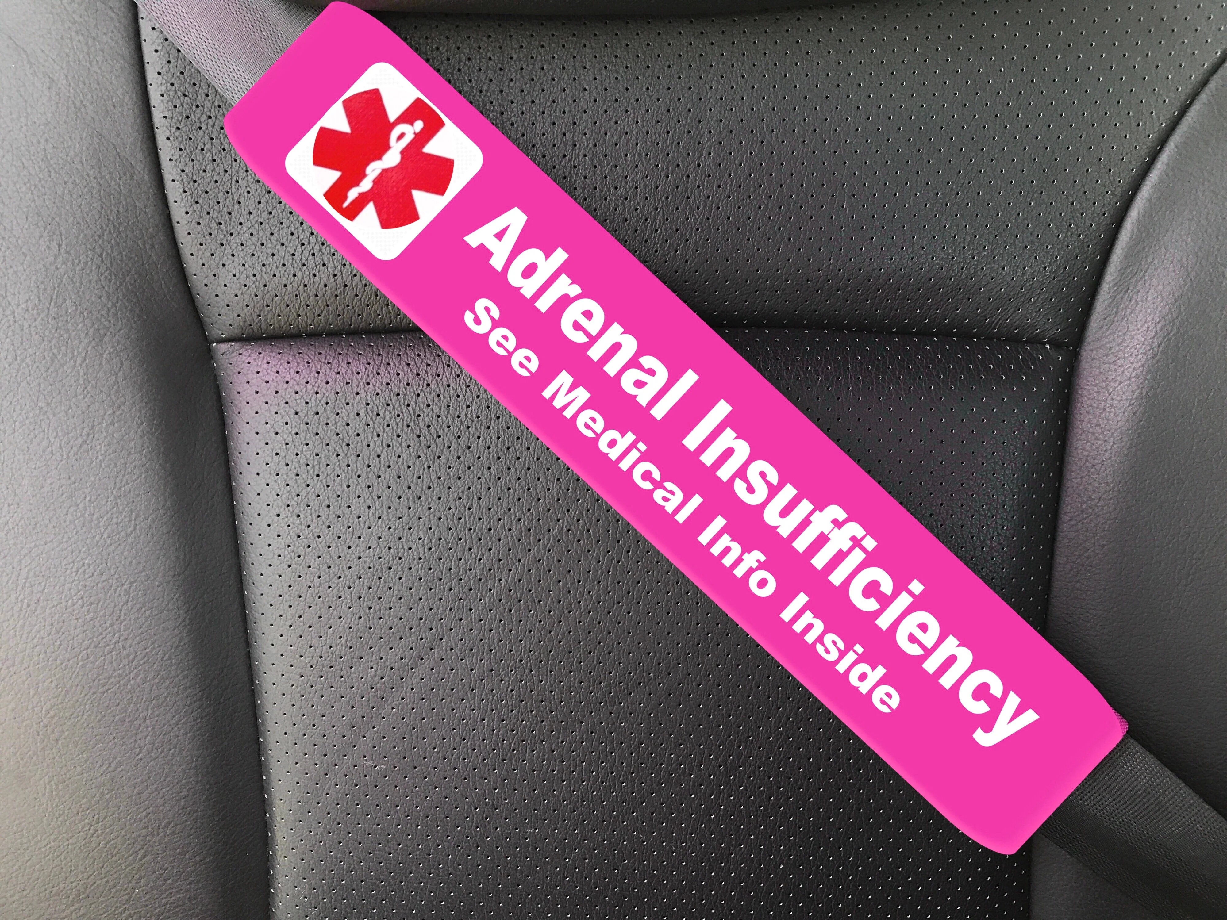 Addison's Disease - Adrenal Insufficiency - 2 Pack Seat Belt Covers - Image 2