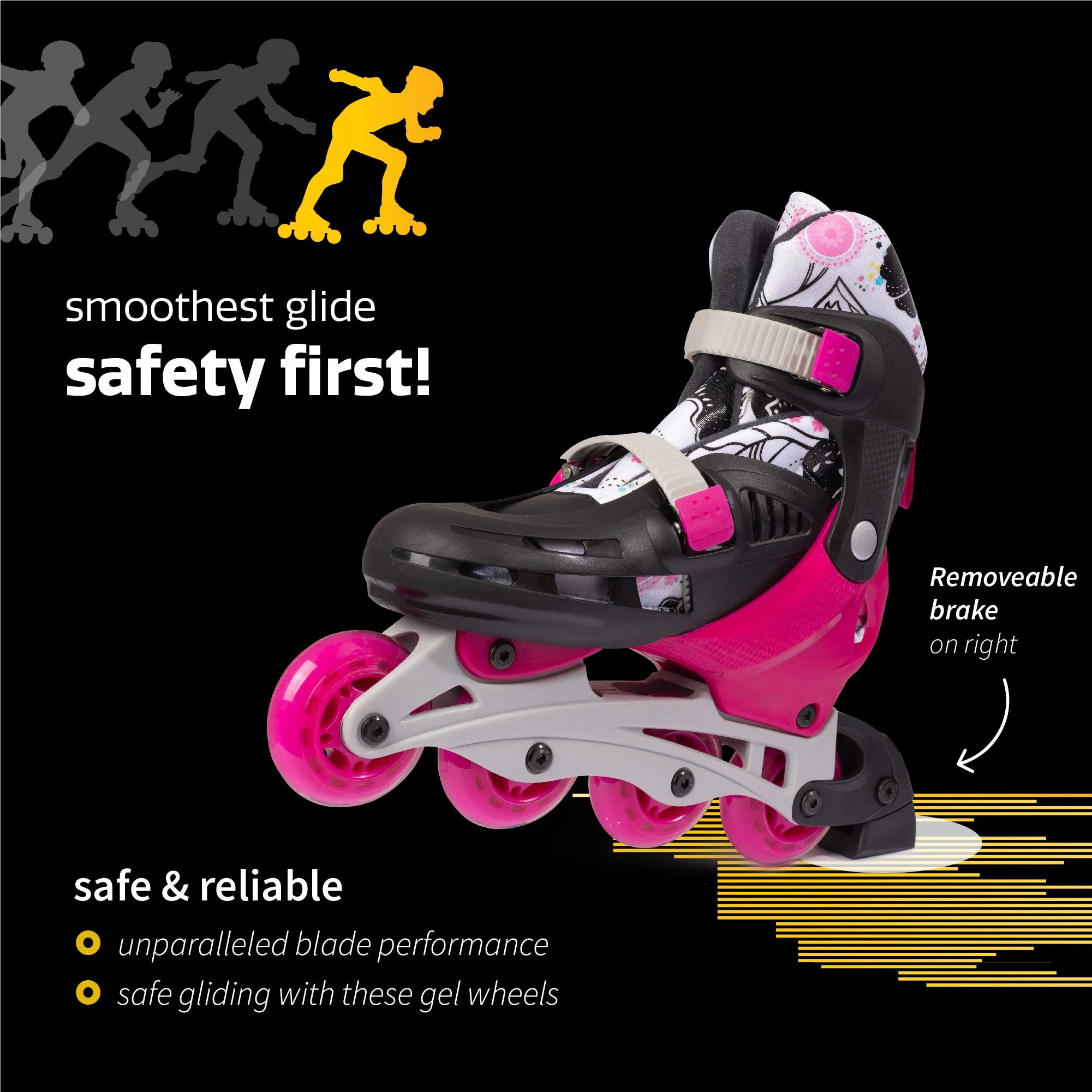 Adjustable Inline Skates - Pink - Image 5