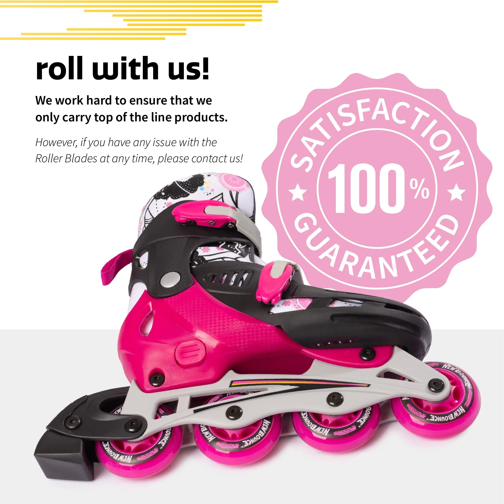 Adjustable Inline Skates - Pink - Image 6