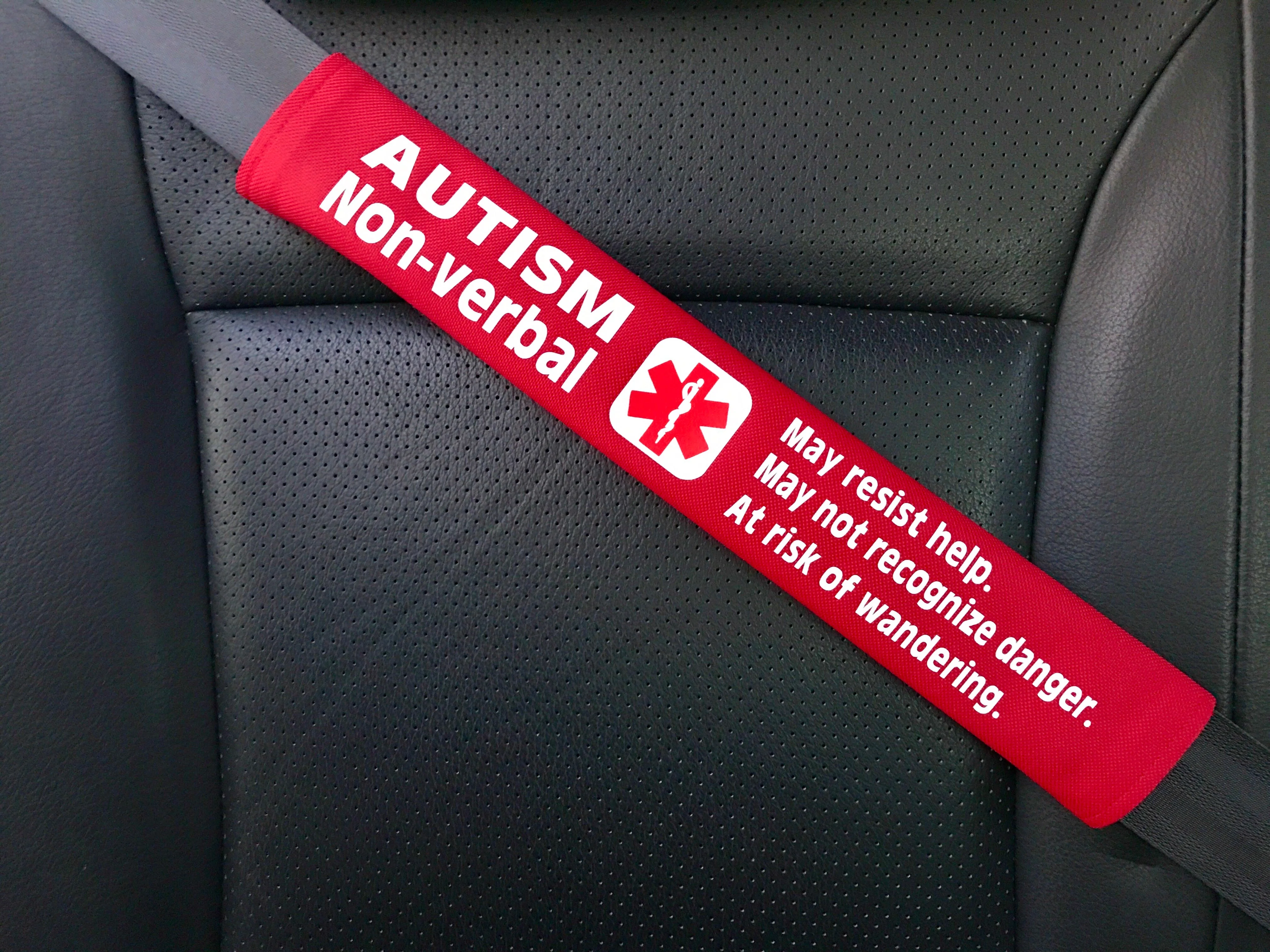 Autism Non-verbal Medical Alert Seat Belt Cover - Image 5
