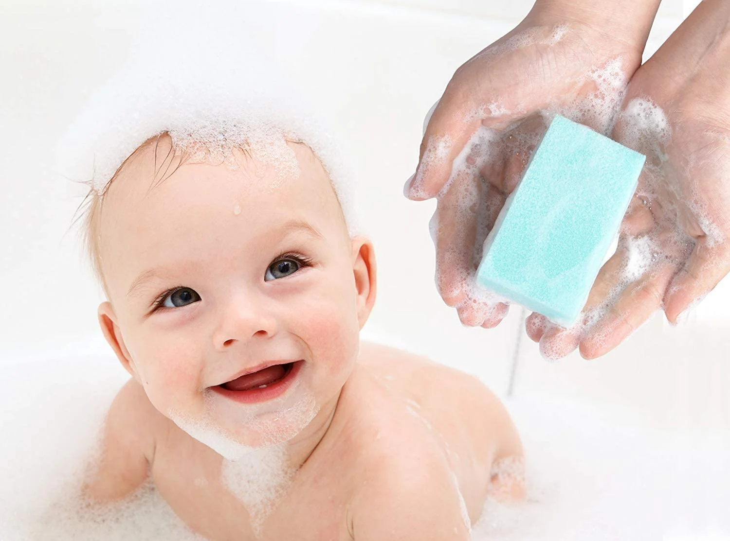 Baby Bath Sponge (12-Pack) Soft Foam Scrubber with Cradle Cap Bristle Brush - Body, Hair, and Scalp Cleaning - Gentle on Infants - Image 17