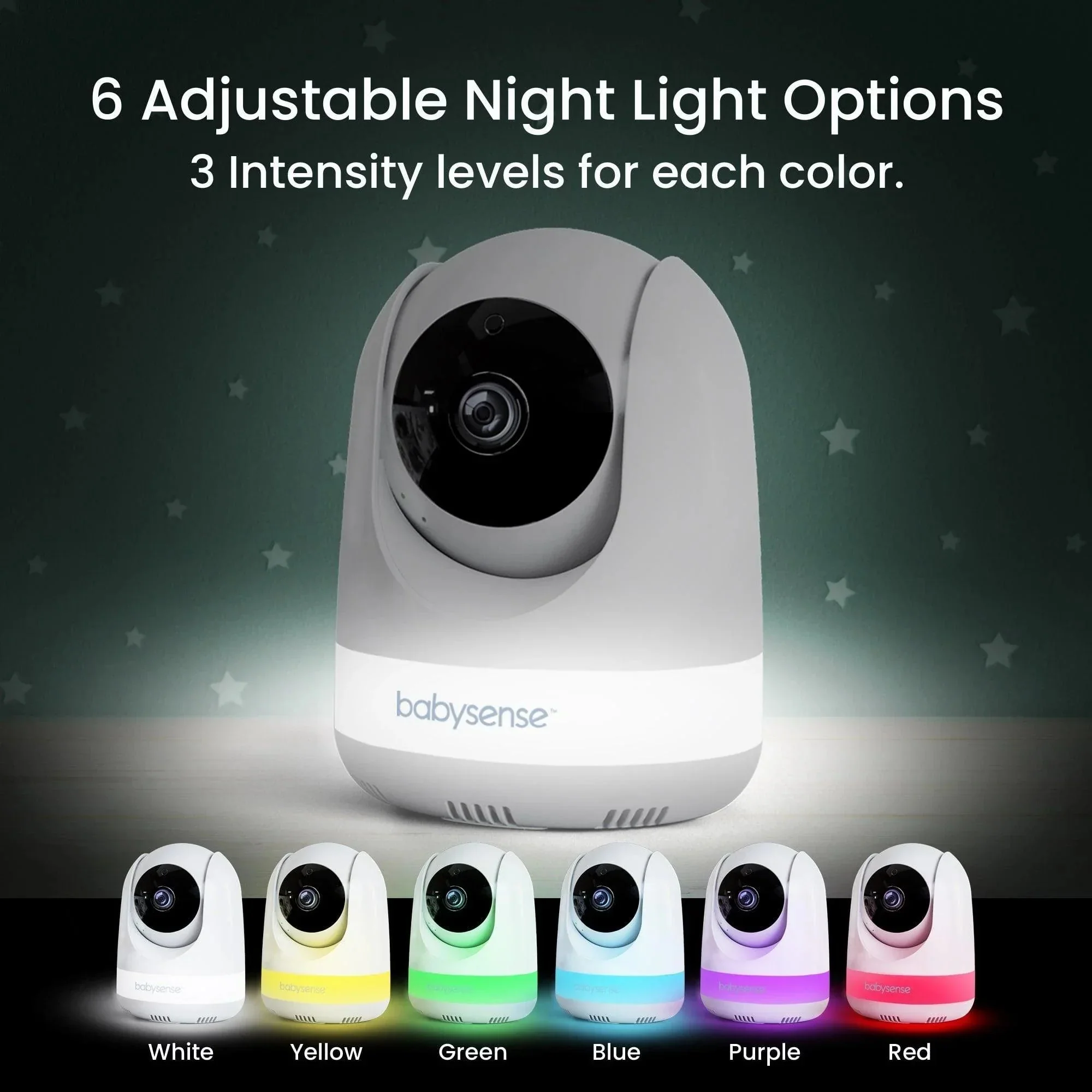 Babysense Max View: Video Baby Monitor with 2 Cameras, Non Wifi, Split Screen, Night Light & Sound Machine - Image 5
