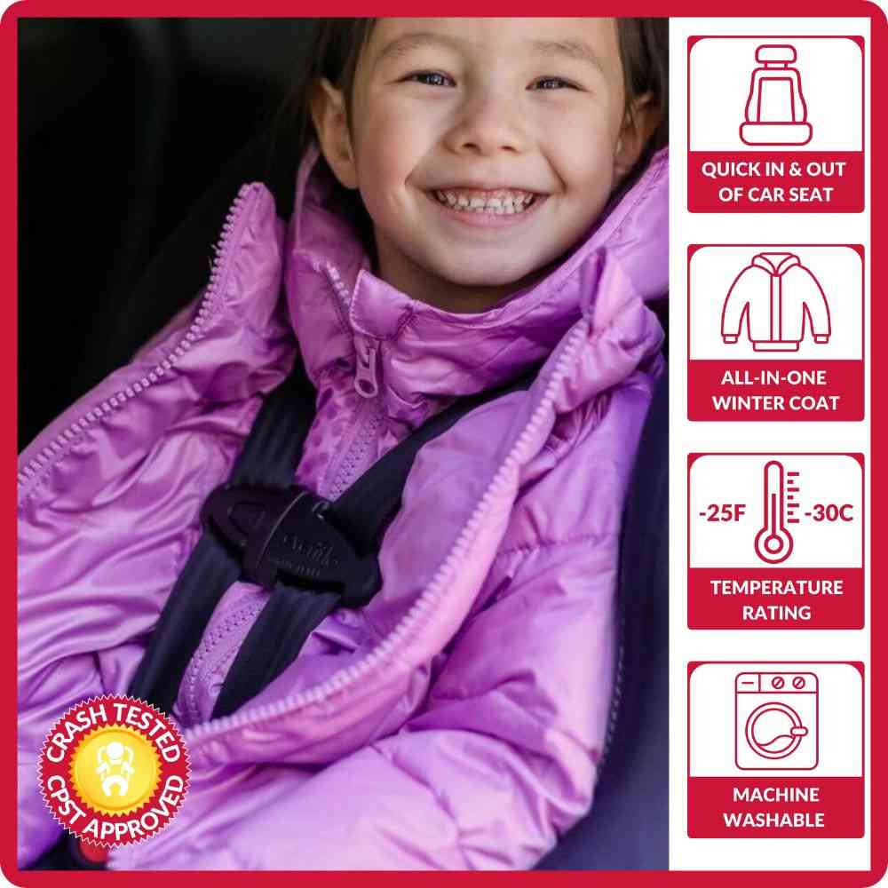 Car Seat Coat | The Road Coat Down - Lilac - Image 2