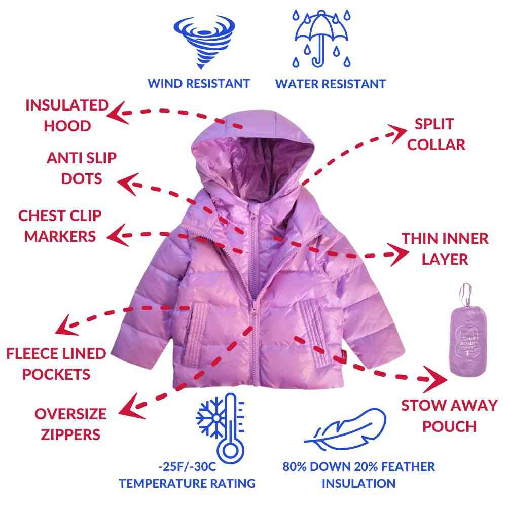 Car Seat Coat | The Road Coat Down - Lilac - Image 3