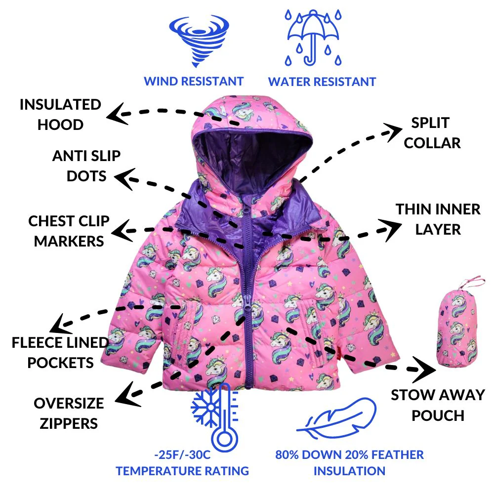 Car Seat Coat | The Road Coat Down - Unicorn Print - Image 3