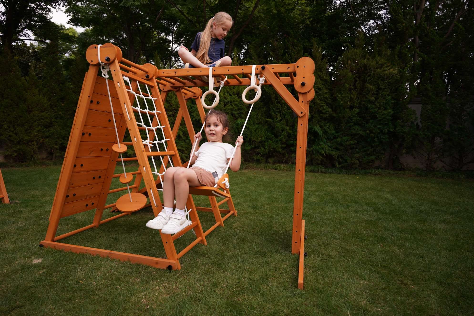 Chestnut 8-in-1 Jungle Gym for Toddlers | Indoor & Outdoor Wooden Playset - Image 7