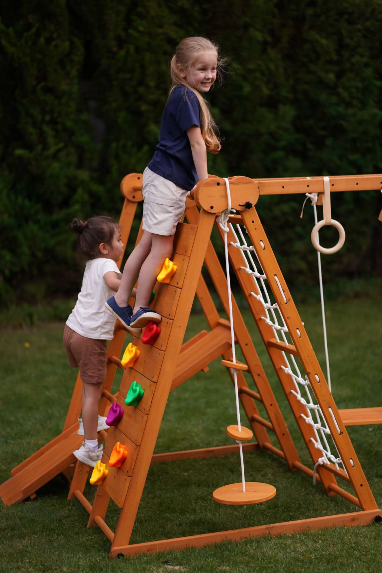 Chestnut 8-in-1 Jungle Gym for Toddlers | Indoor & Outdoor Wooden Playset - Image 8