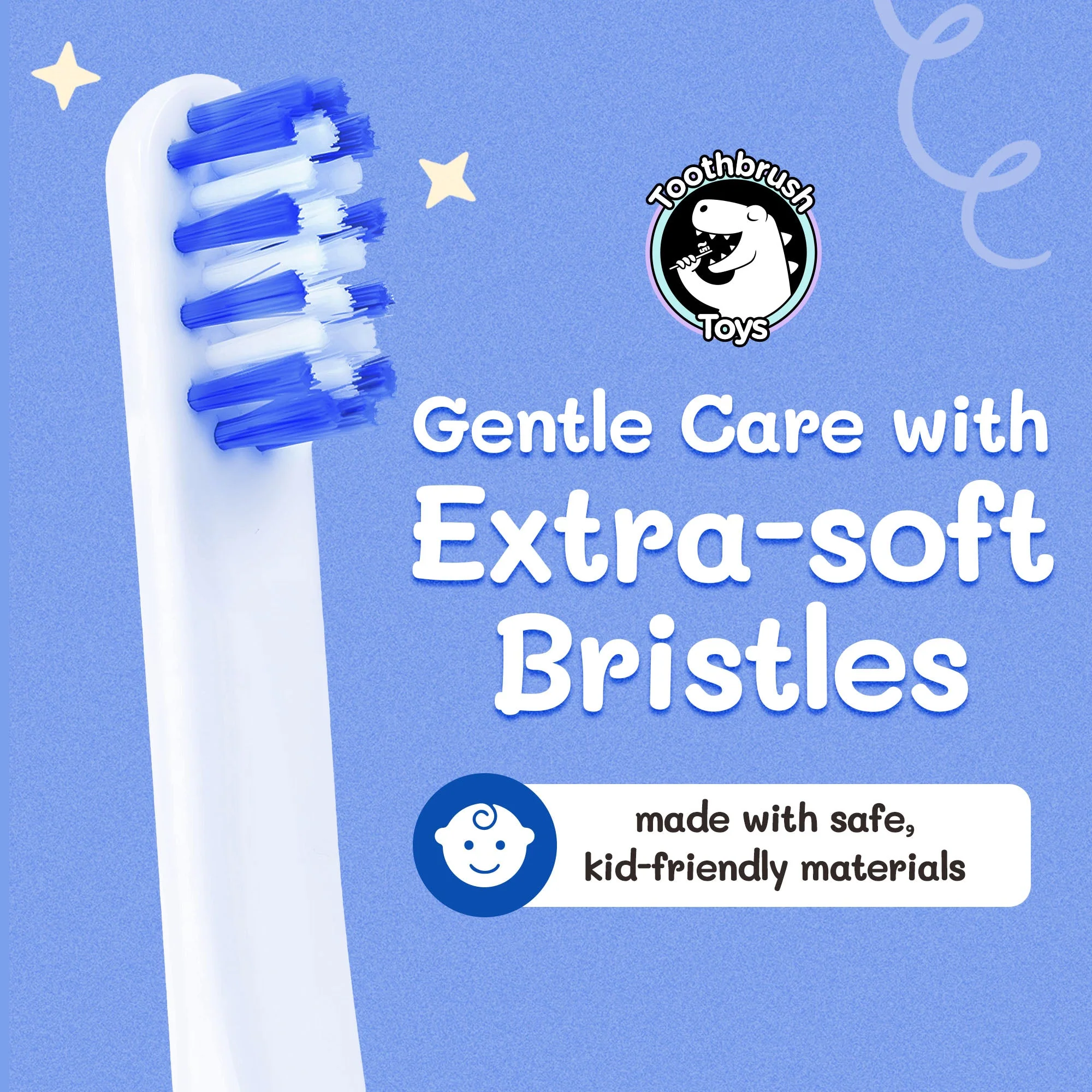 Chompers the Shark Toothbrush for Kids With Bonus Brush Head - Image 5