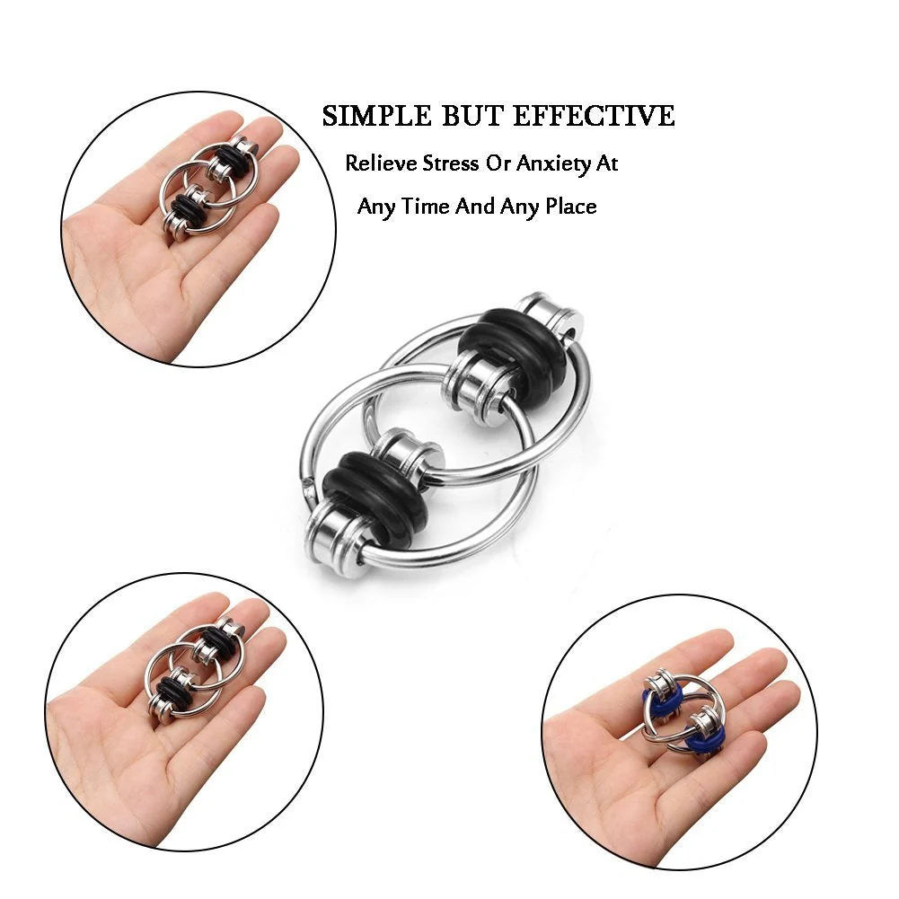 Flippy Chain Fidget Toy Stress Reducer - Steel Flipping Bike Chain Fidget Toy - Image 4