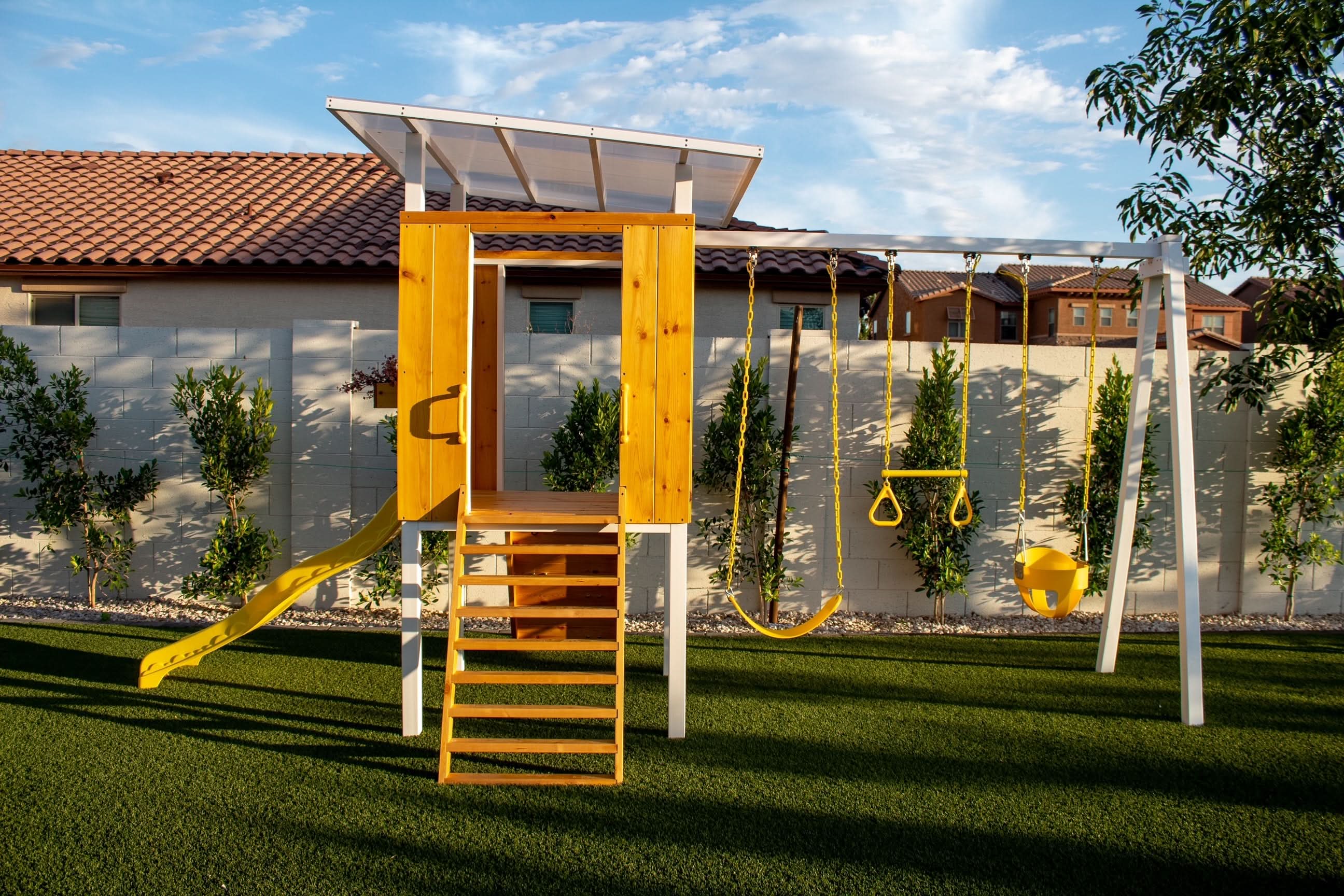 Forest - Modern Backyard Outdoor Swing Set 2 Swings And Trapeze Bar - Image 24