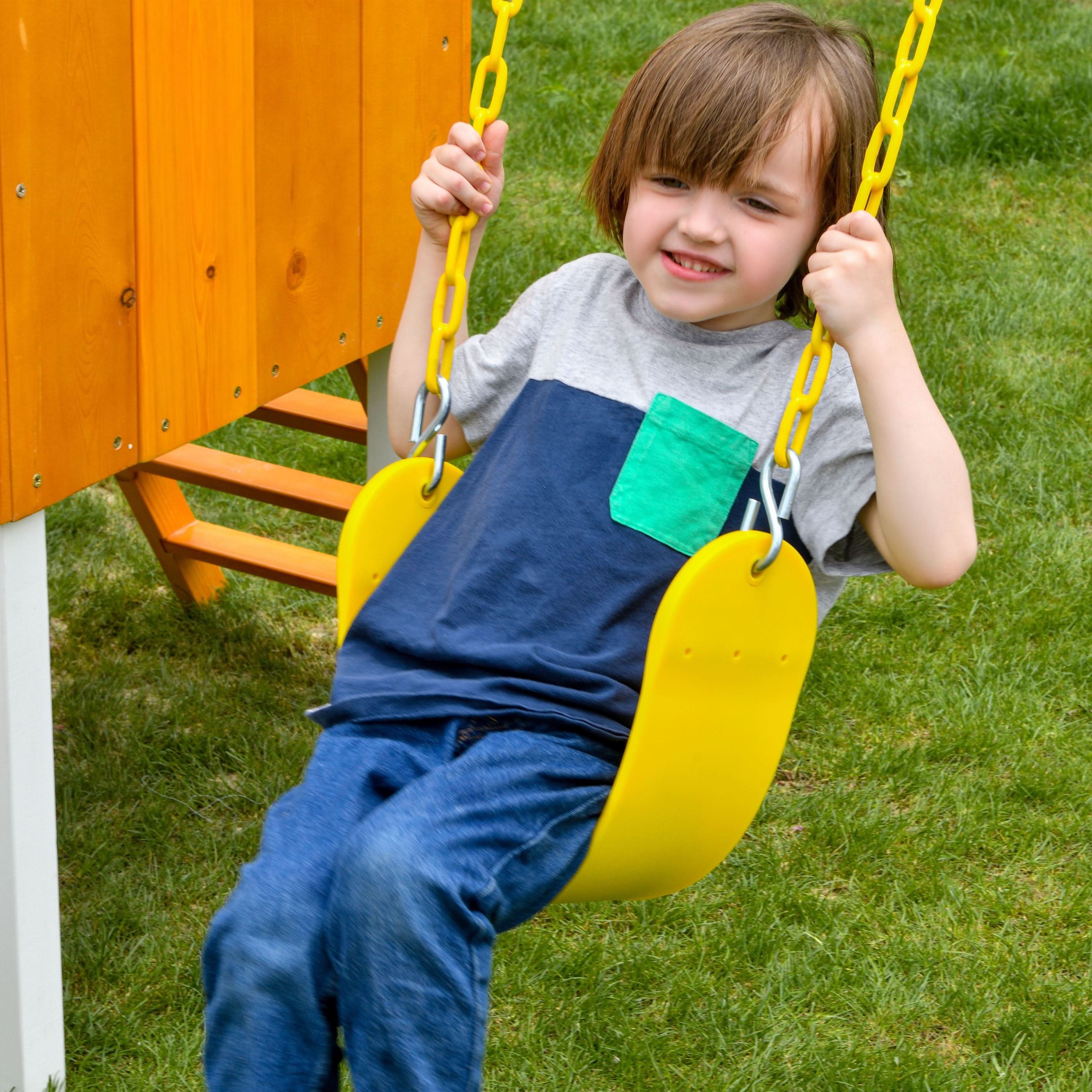 Forest Small Outdoor Toddler Swing Set | Compact Wooden Swing Frame for Babies & Kids - Image 6