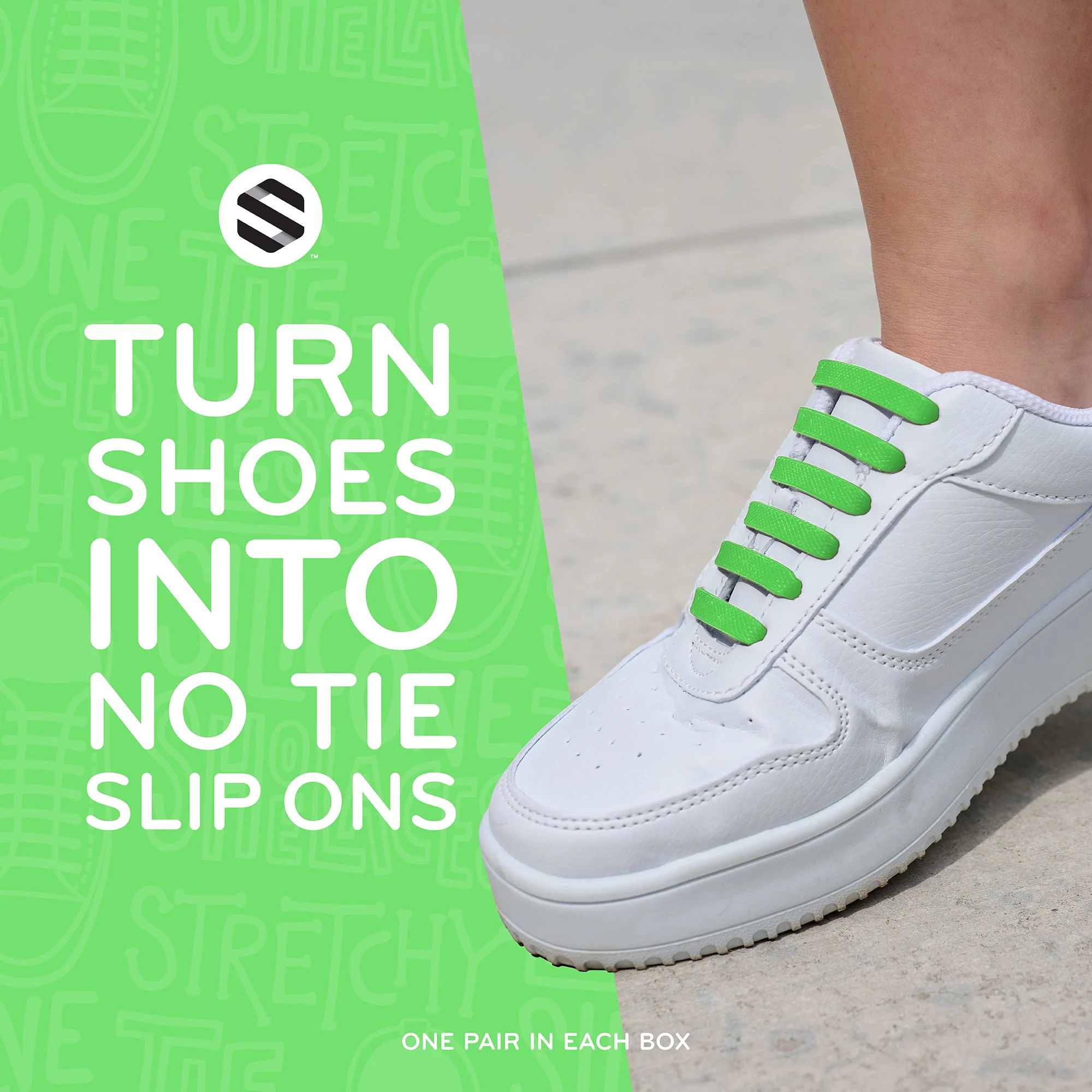 Green Stretchy Tieless Silicone Elastic Shoelaces | 16 Straps - Image 4