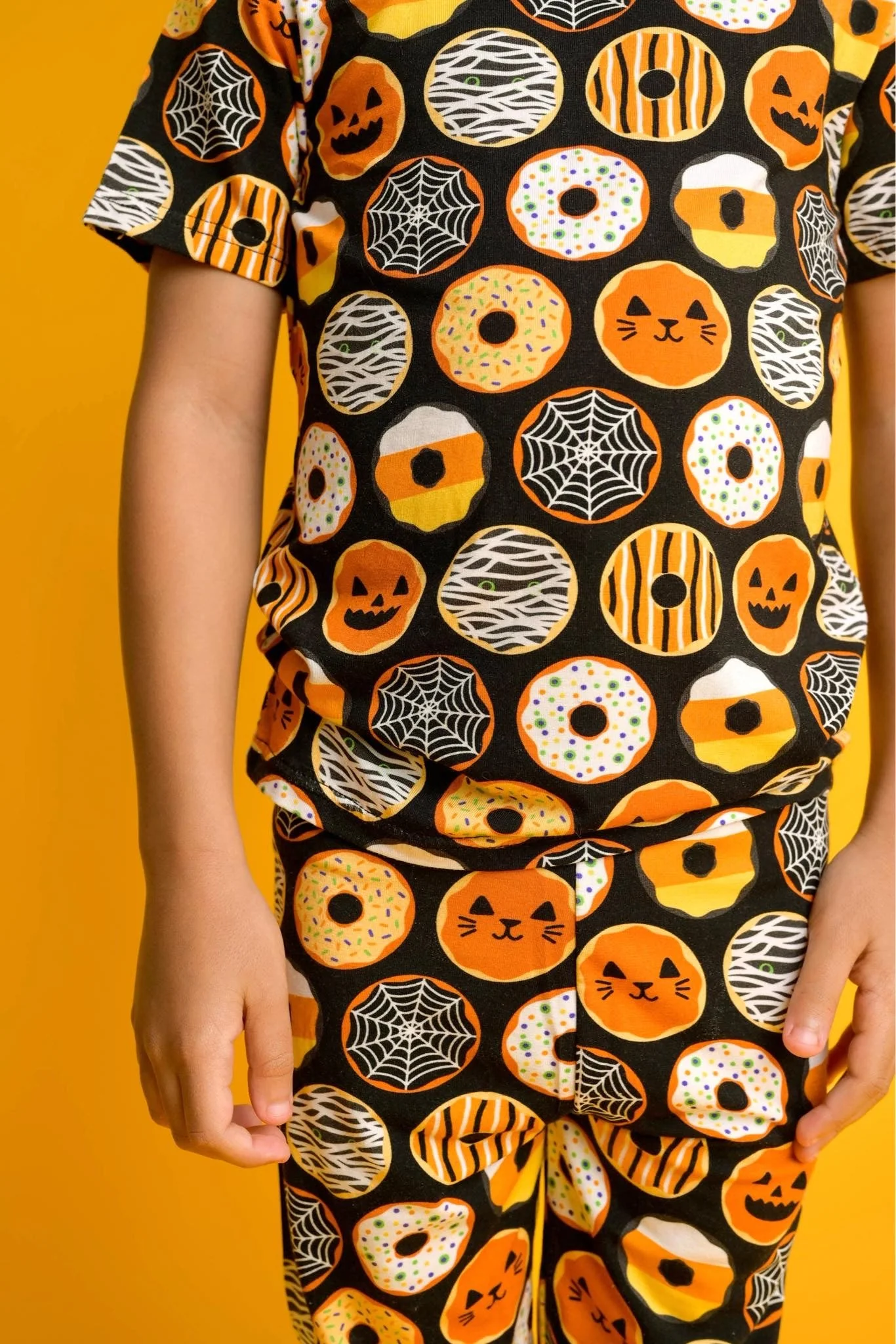 Halloween Krispy Scream Donuts Short Sleeve Two Piece Bamboo Pajama Set - Image 2