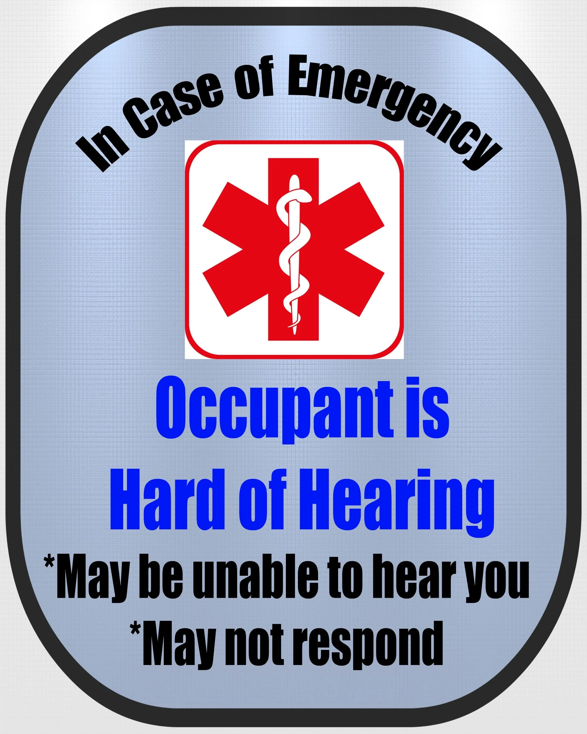 Hard of Hearing Decal Medical Alert Safety Sticker - Image 2