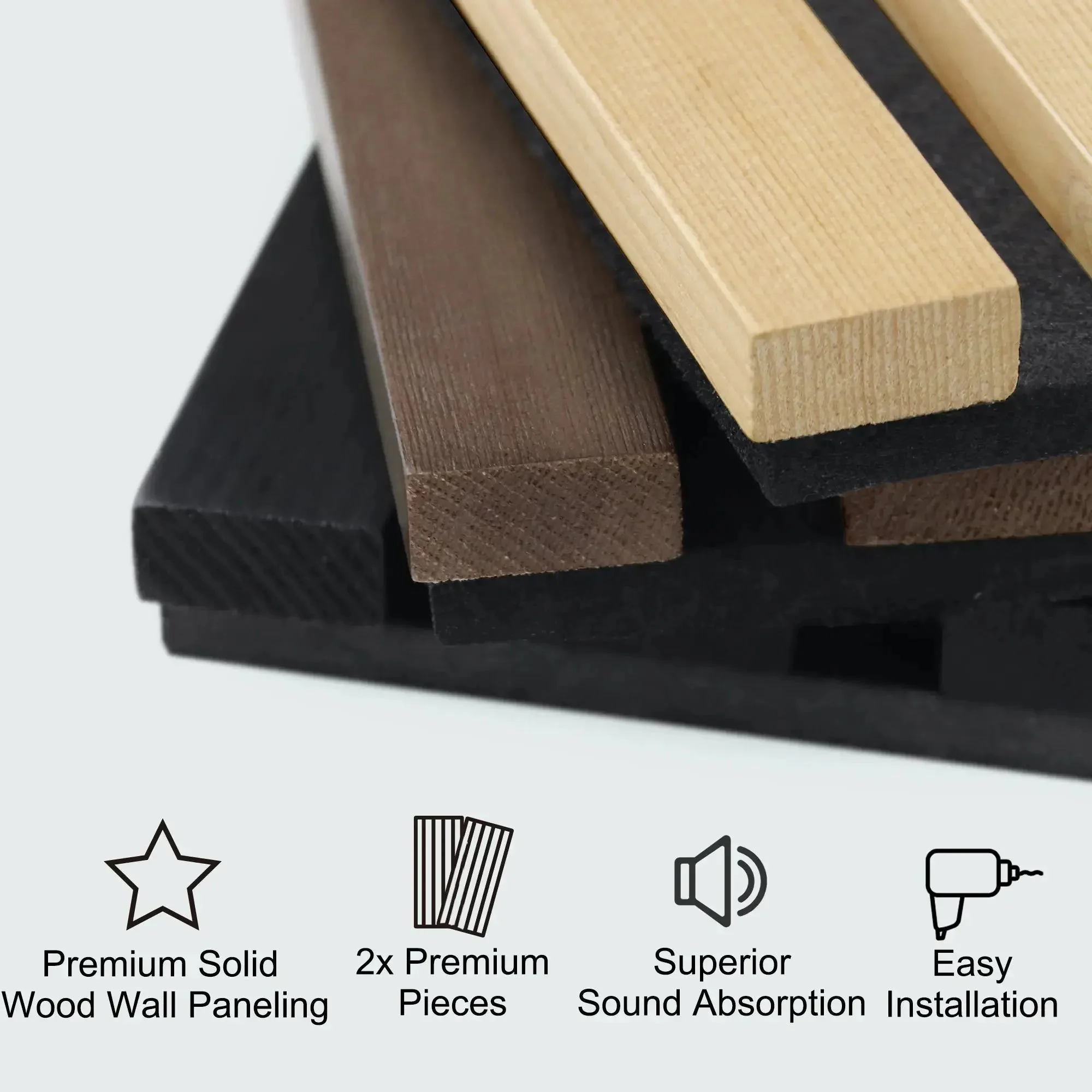 Hausvita Acoustic Solid Wood Slat Wall Panels ( 2 Panels Per Box ) - Image 19