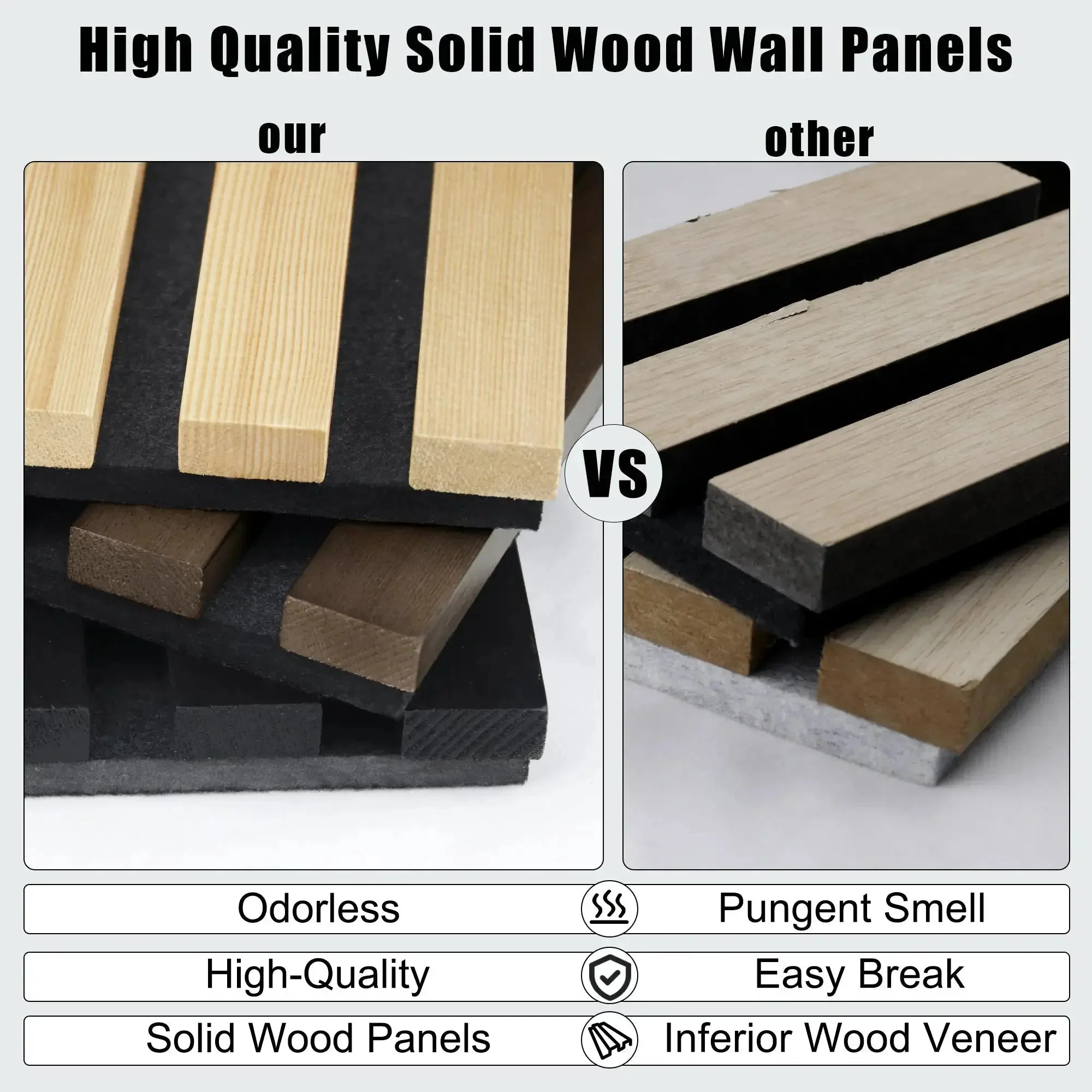 Hausvita Acoustic Solid Wood Slat Wall Panels ( 2 Panels Per Box ) - Image 22