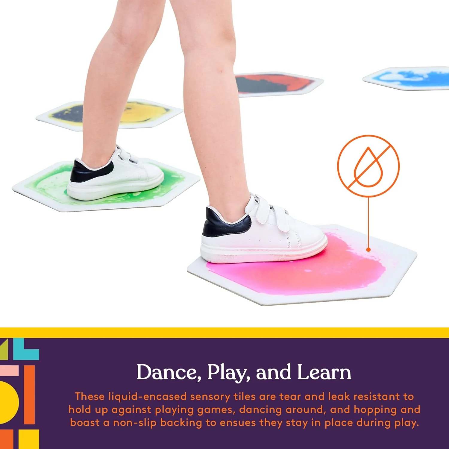 Hexagon Floor Liquid Tiles for Kids, Set of 9 - Image 4