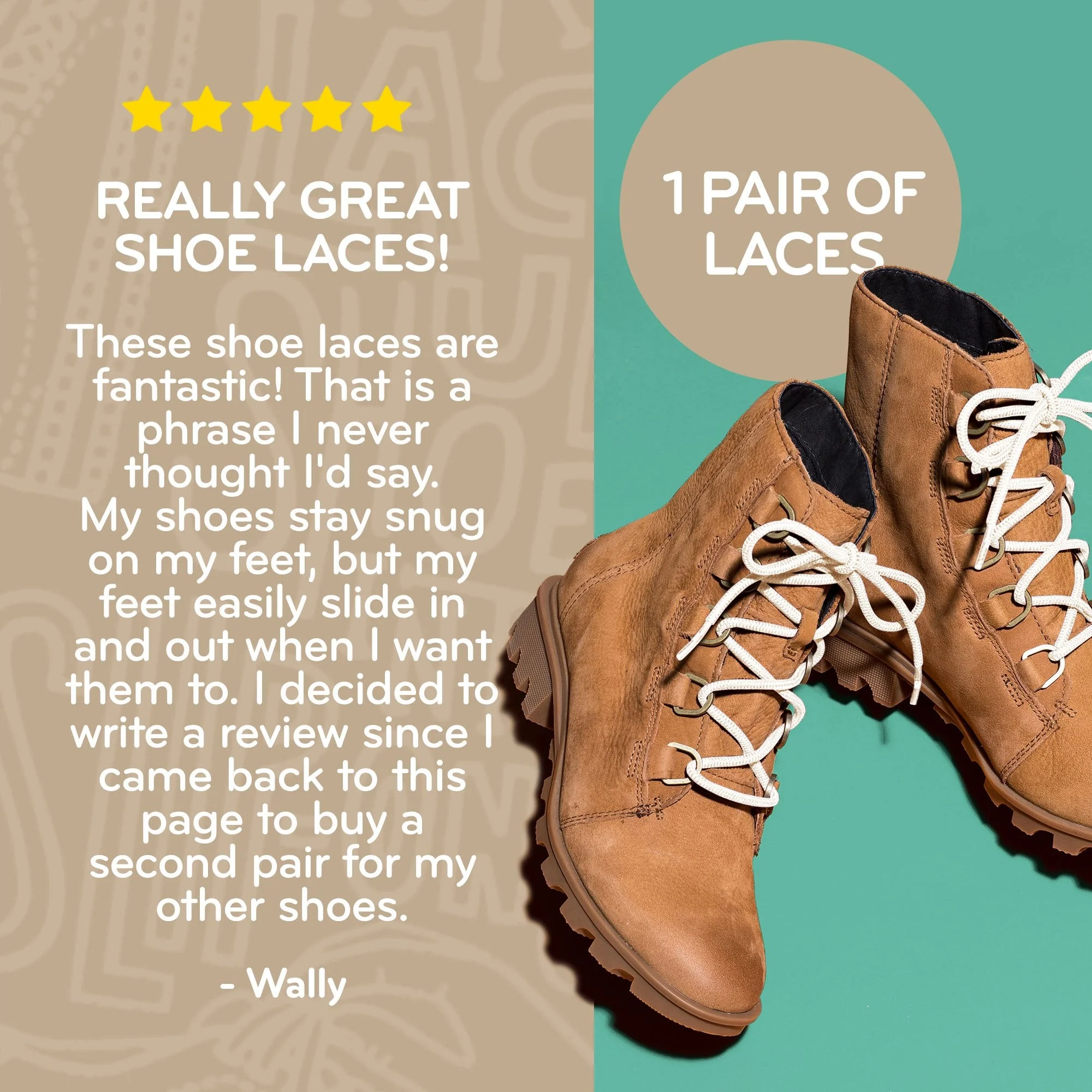 Ivory Round Elastic Stretch Shoe Laces - Image 3