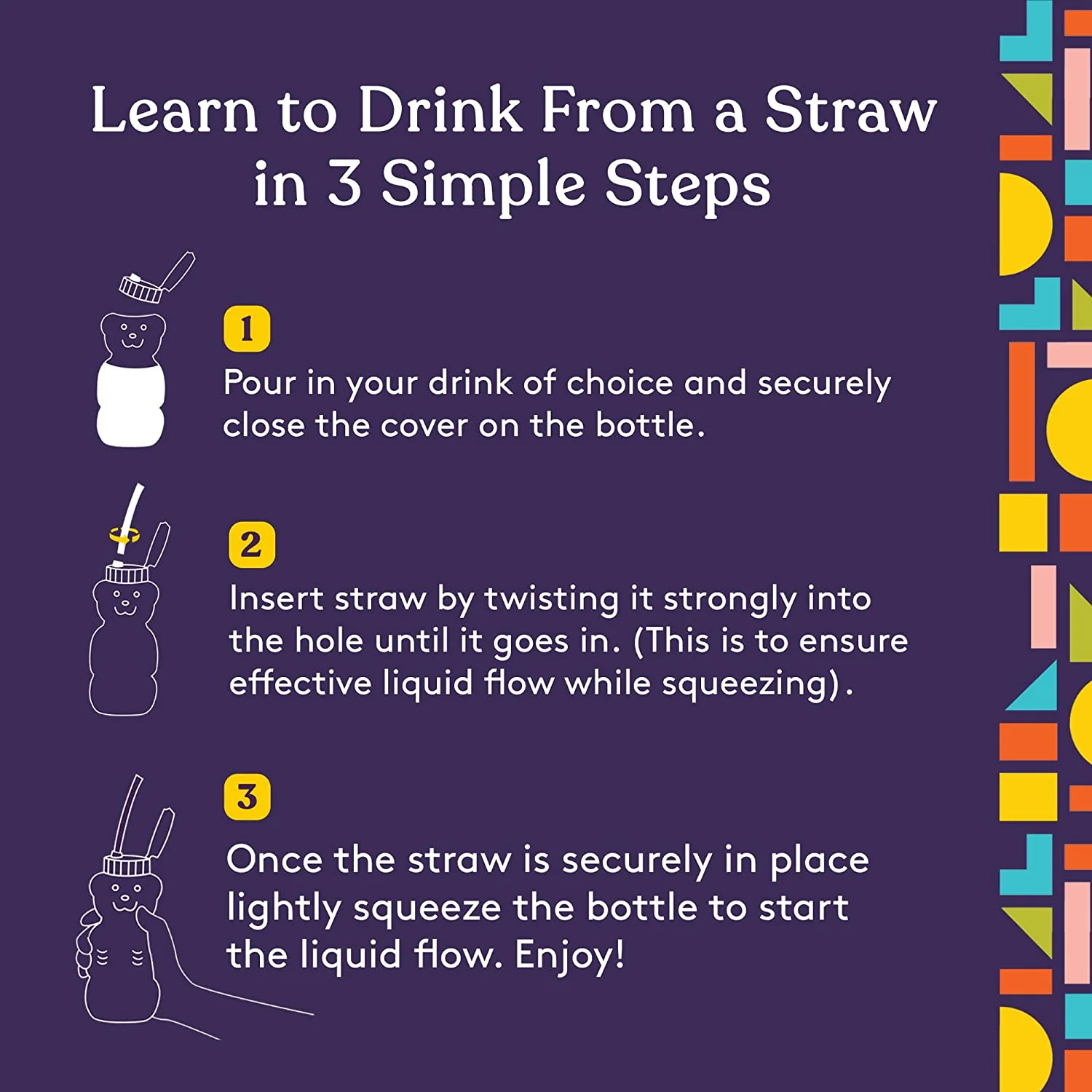 Juice Bear Bottle with Long Straws (8oz) - Image 8