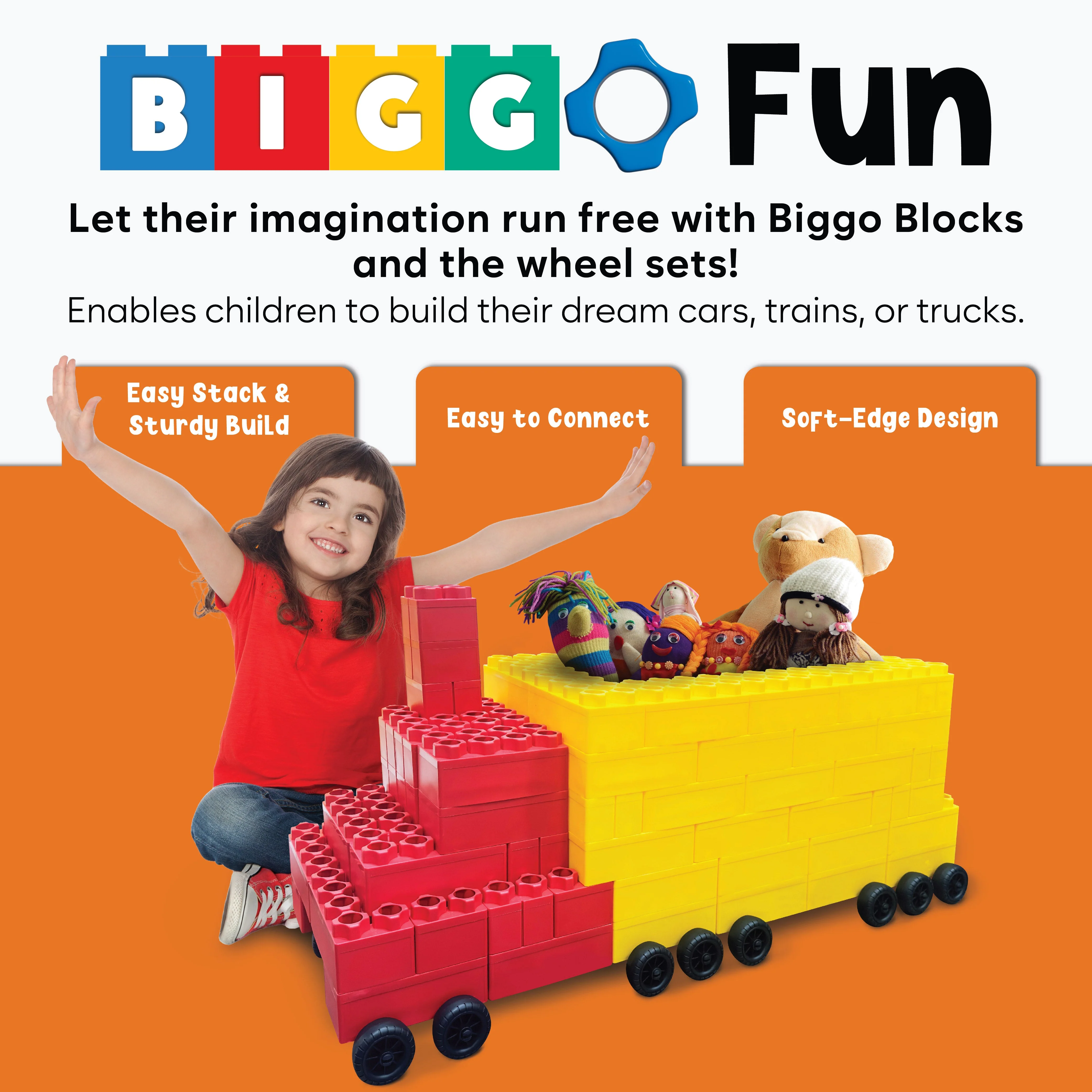 Jumbo Building Blocks - 5 Car Kits - Conductor Train Set - Image 3