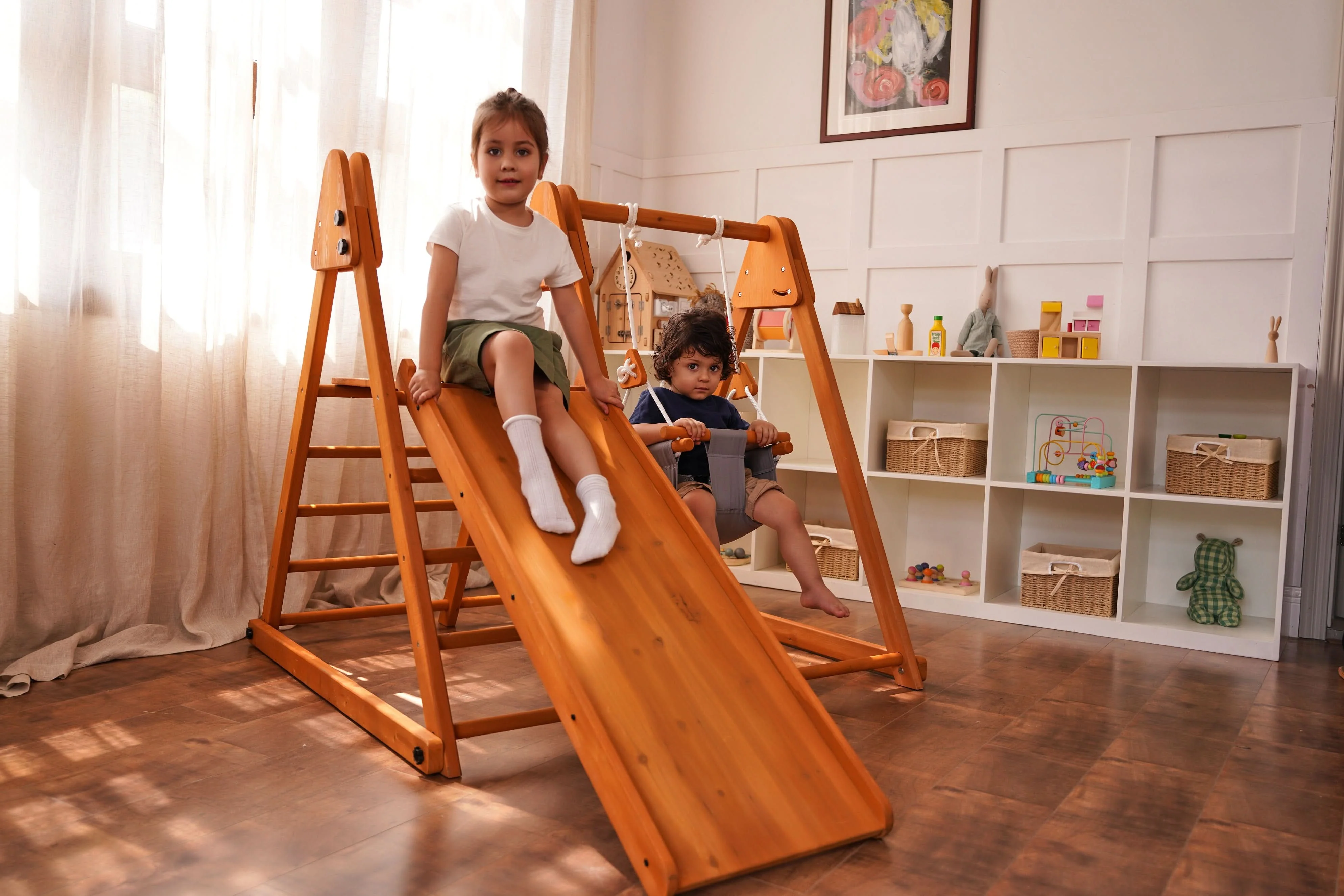 Juniper Folding Indoor & Outdoor Playset | Wooden Climber for Toddlers - Image 3