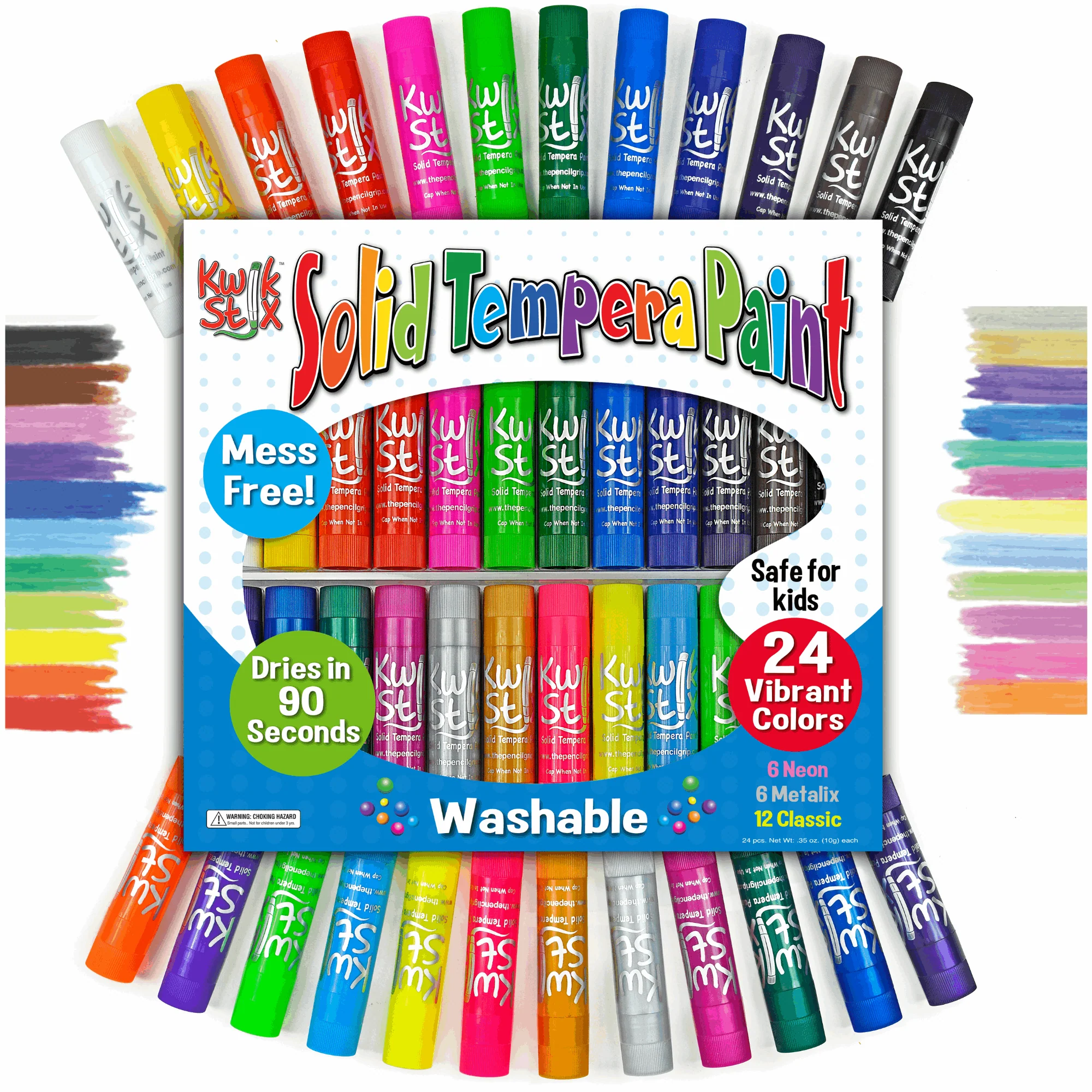 Kwik Stix Paint Sticks, Set of 24: Classic, Neon & Metallic - Image 10