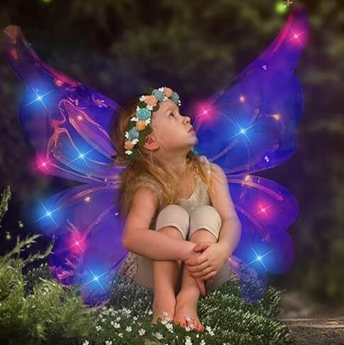 LED Moving Butterfly Angel Wings Electric Light Up Girls Costume Battery Operated - Image 9