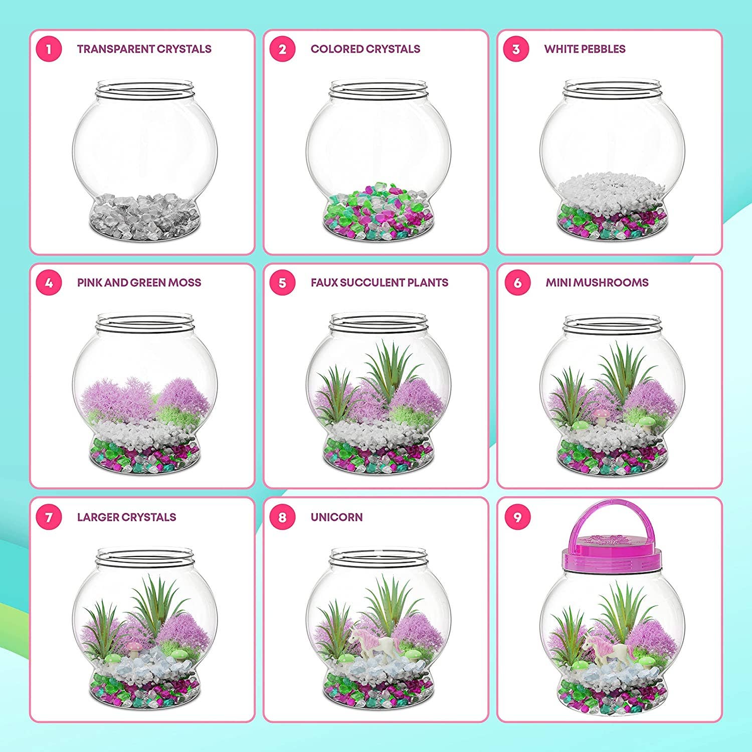 Light-Up Unicorn Terrarium Kit - Image 5