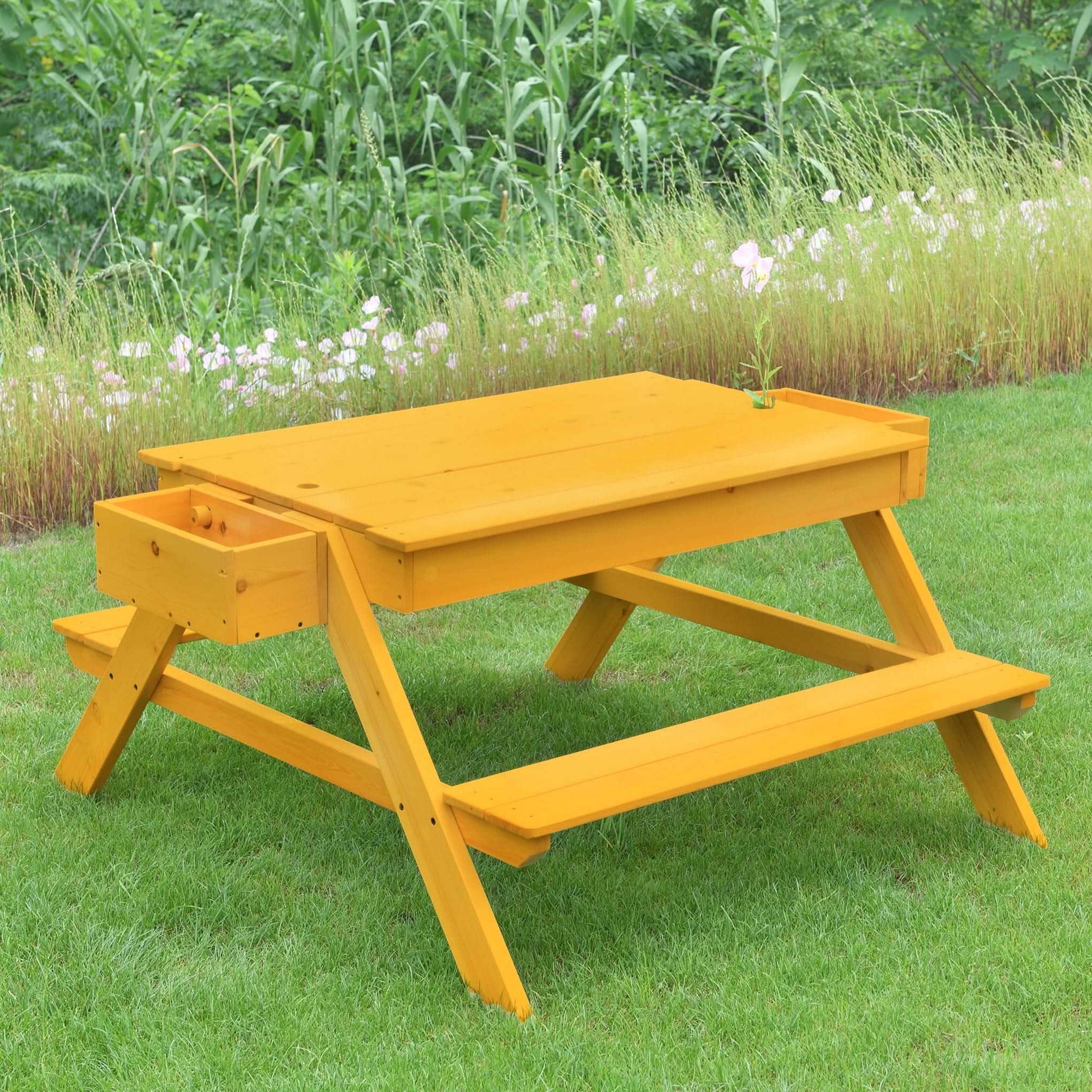 Mojave Outdoor Picnic & Sand Table Playset | 2-in-1 Wooden Activity Table for Kids - Image 2