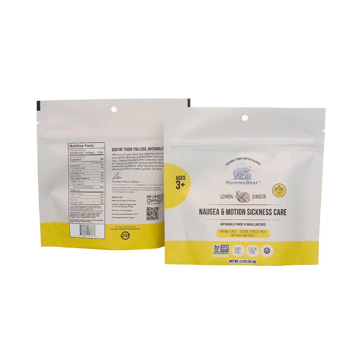 Nausea & Motion Sickness Aid Lollipop; Lemon, Ginger, Honey- 5ct - Image 4