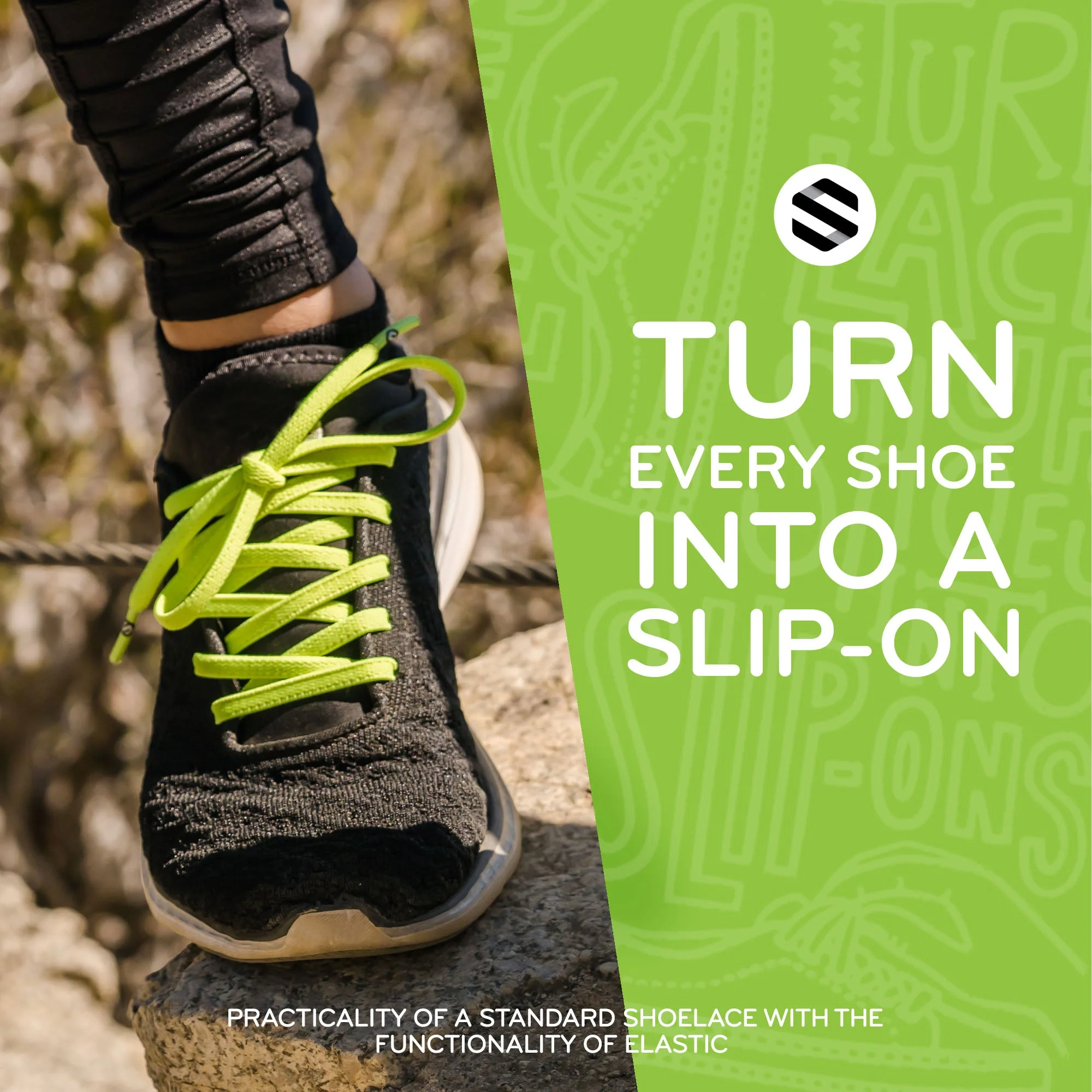 Neon Green Flat Elastic Stretch Shoe Laces - Image 7
