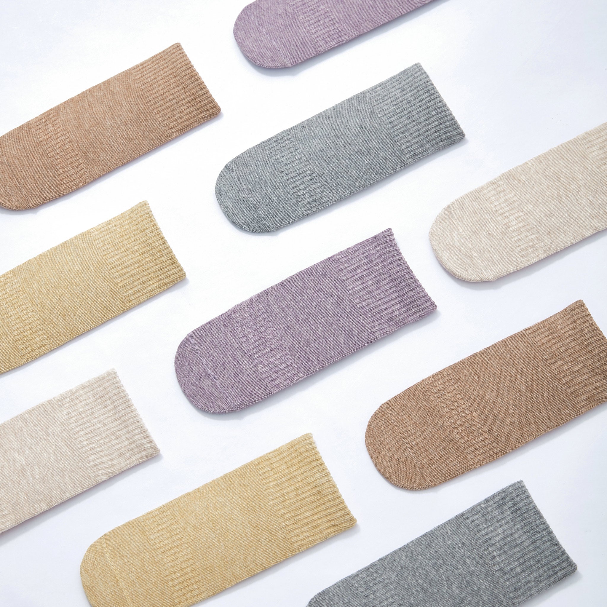New- Organic Cotton Socks- Grey & Lemon- 4 Pairs of Stay-On Baby & Toddler Non-Slip Socks - Image 2