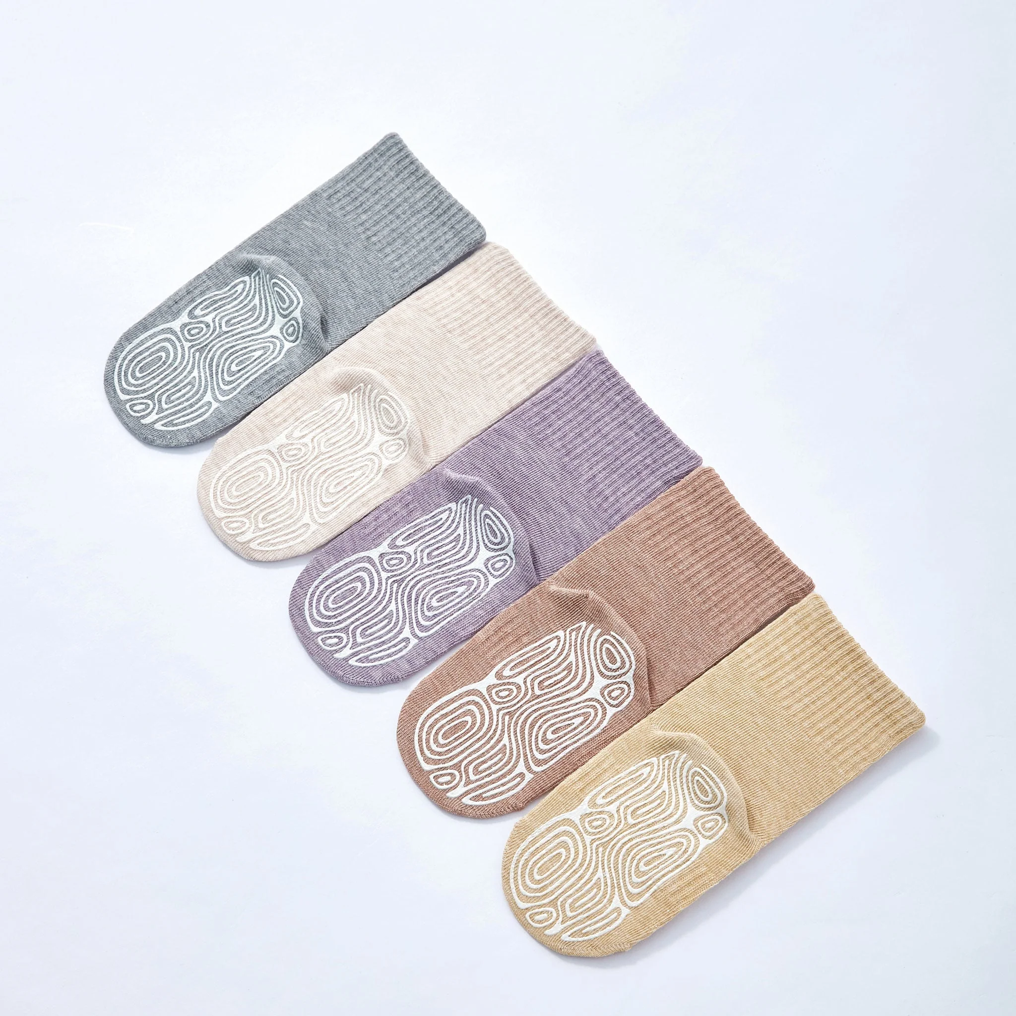 New- Organic Cotton Socks- Grey & Lemon- 4 Pairs of Stay-On Baby & Toddler Non-Slip Socks - Image 3