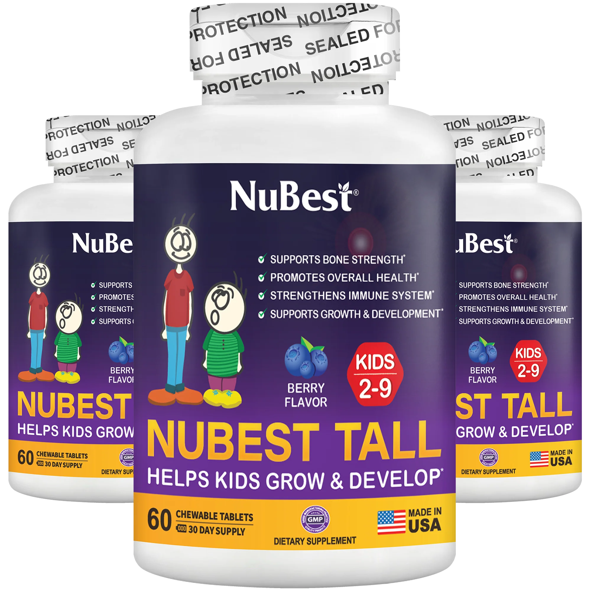 NuBest Tall Kids, Multivitamins, Berry Flavor, Ages 2-9, 60 Chewables - Image 11