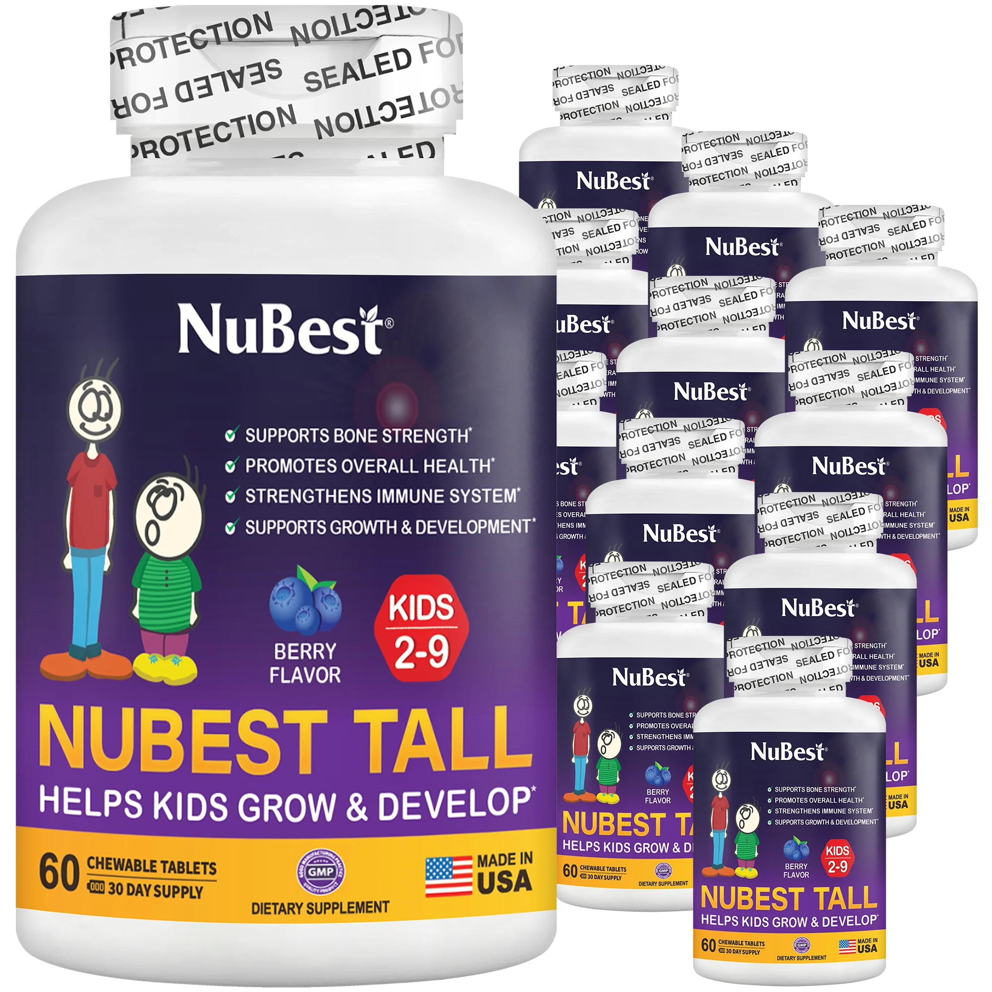 NuBest Tall Kids, Multivitamins, Berry Flavor, Ages 2-9, 60 Chewables - Image 14