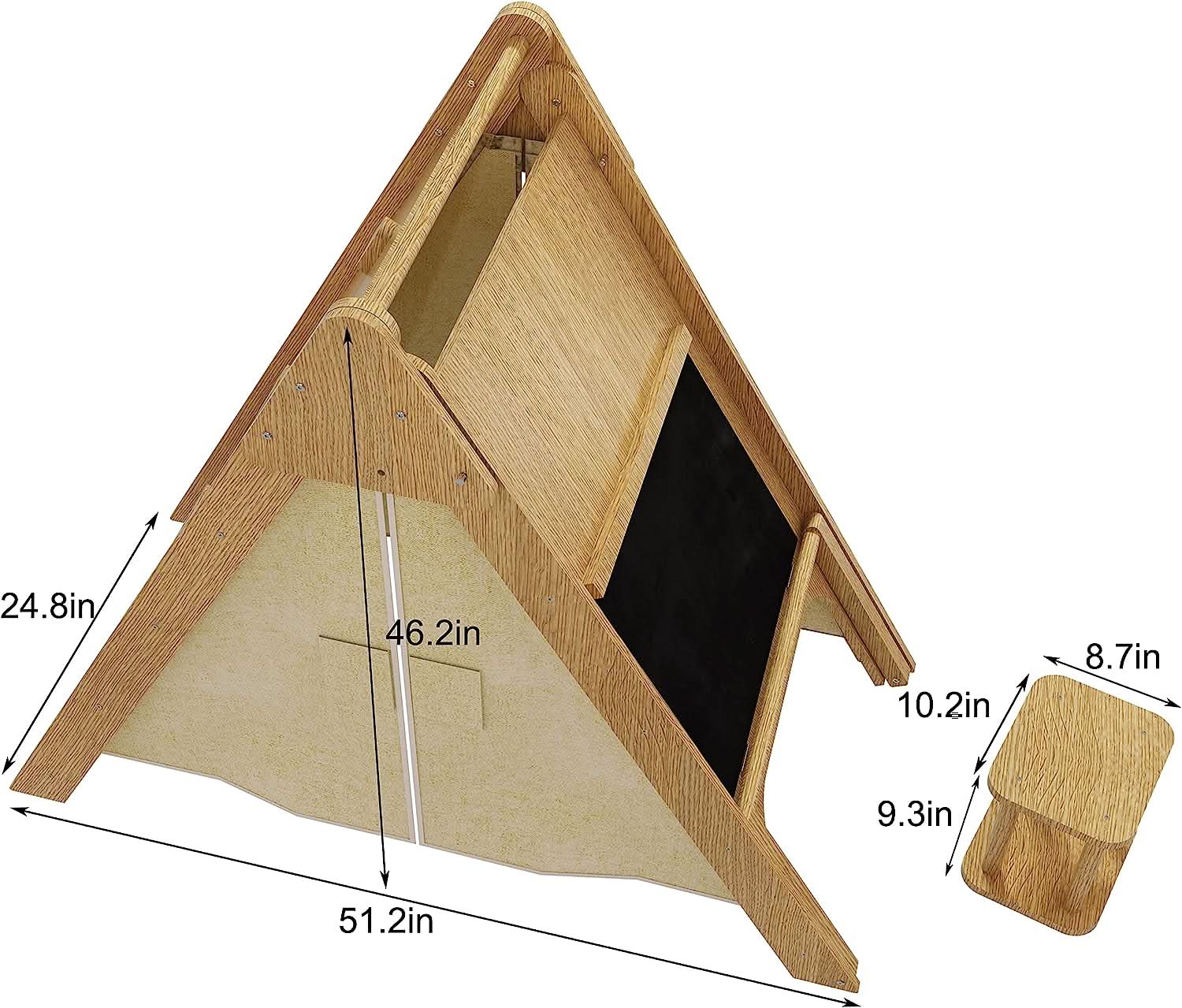 Oak - Wood Learning Tent and Climber with Desk and Chair - Image 9