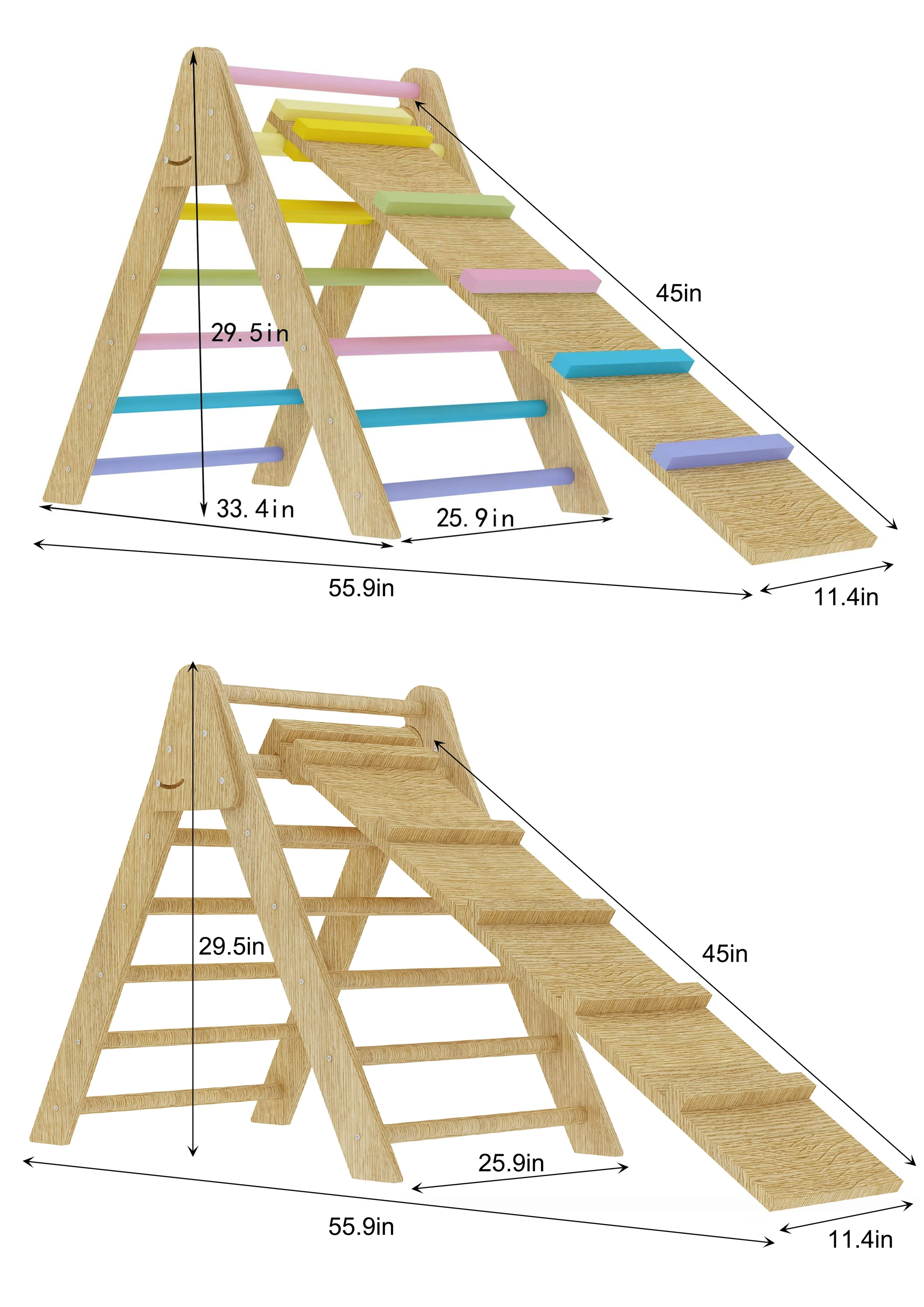 Olive- Pikler Triangle Ladder and Climber Slide - Multiple Sizes - Image 33