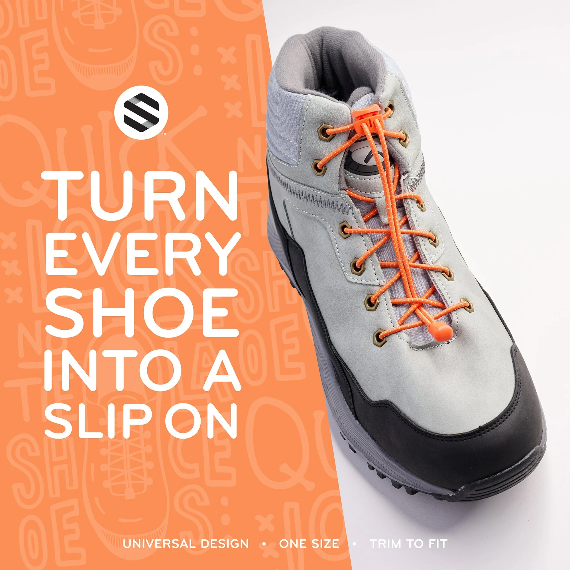 Orange Quick Lock No Tie Elastic Shoelaces - Image 6