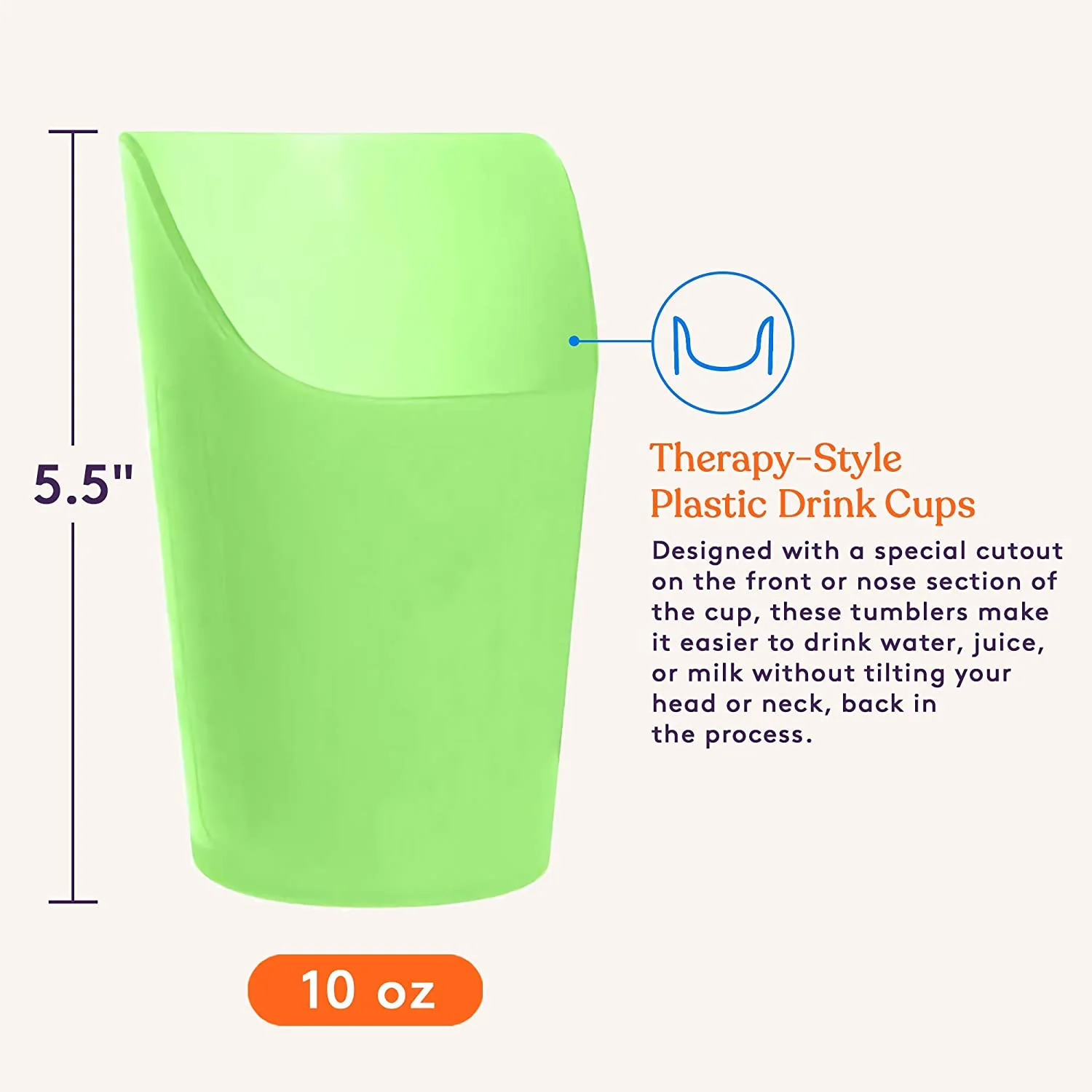 Pack of 10 Large Flexible Drinking Cups with Nose Mold Cutout - Image 4