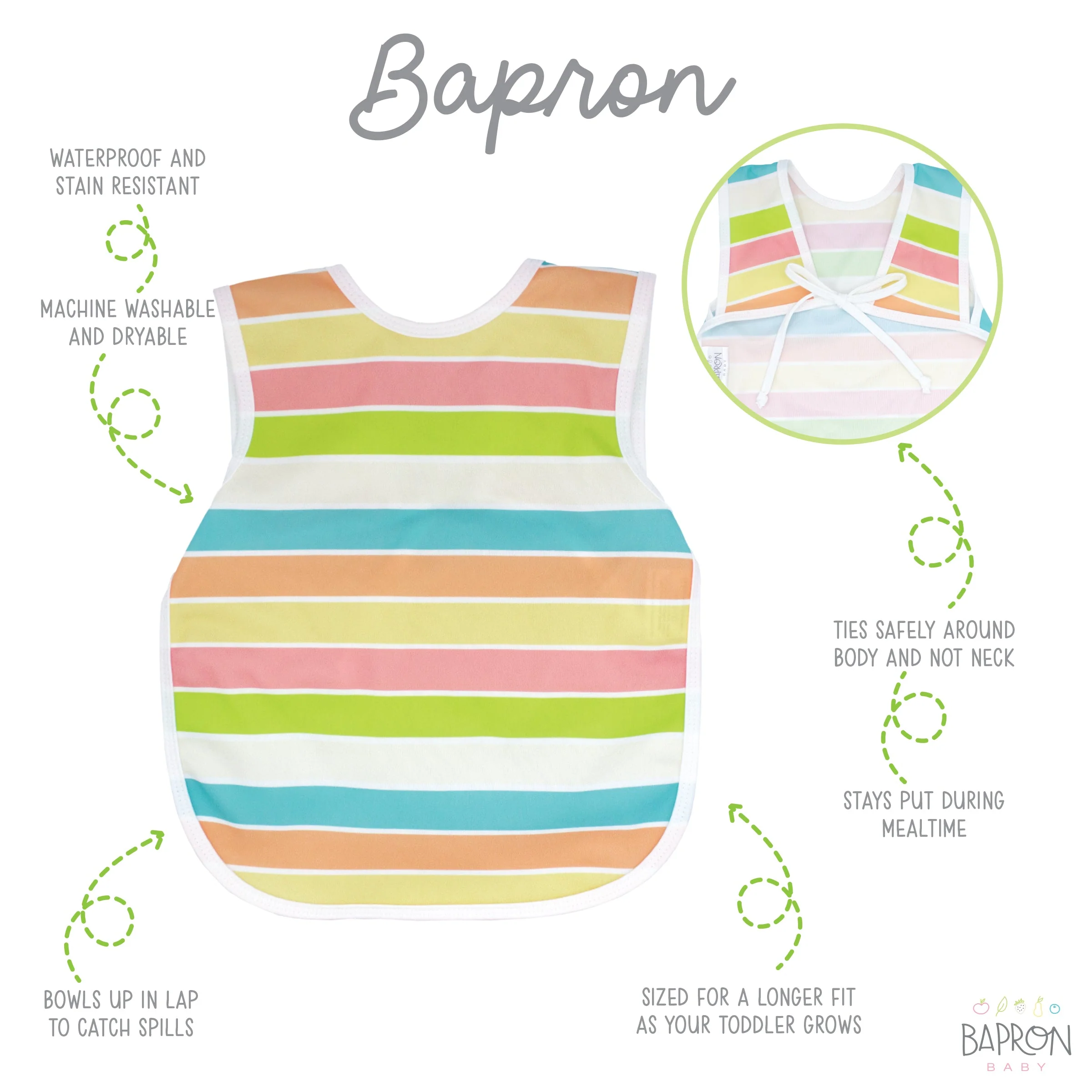 Rainbow Stripes Bapron - Image 2