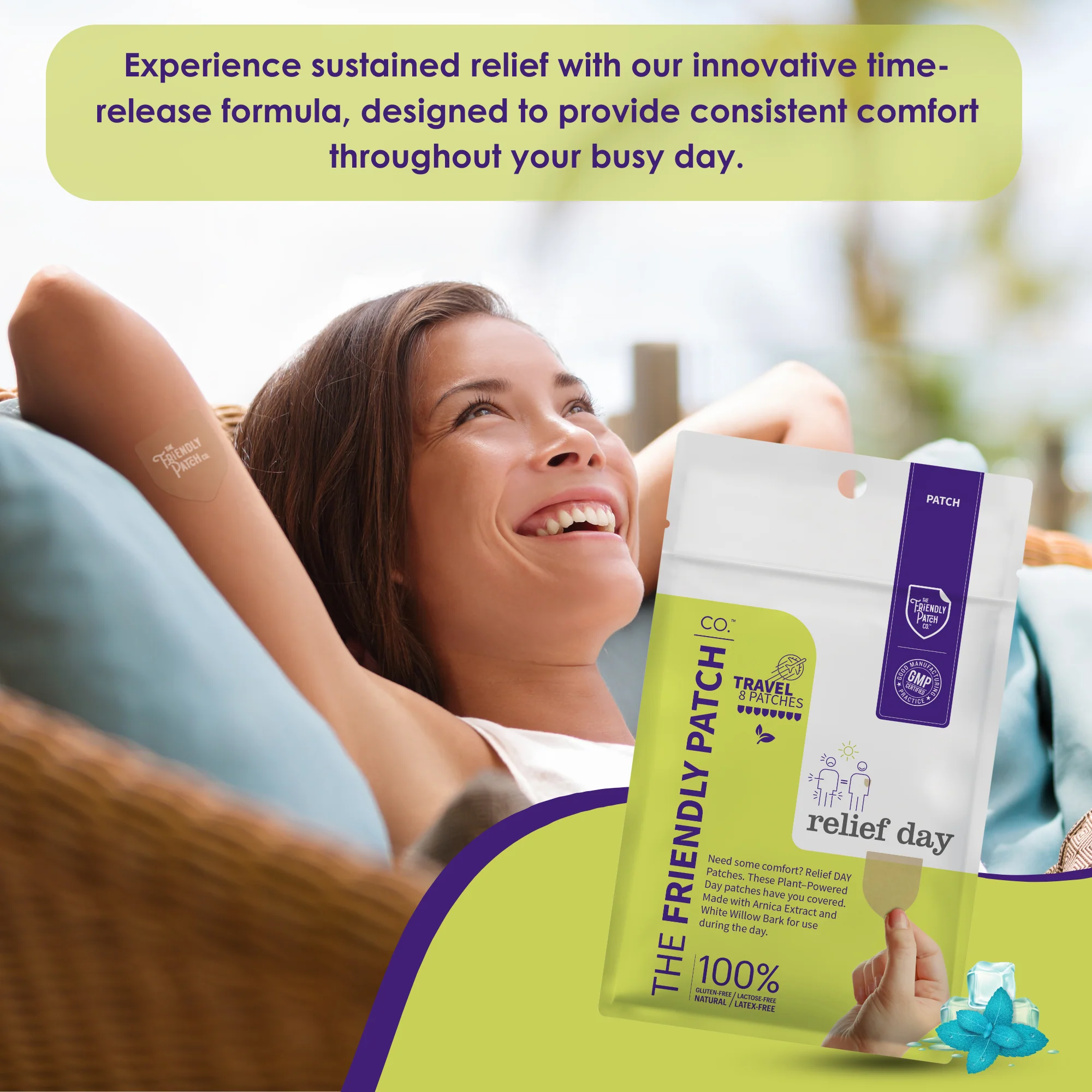 Relief Day Patch - Arnica, White Willow Bark, Menthol for soreness and discomfort - Image 5