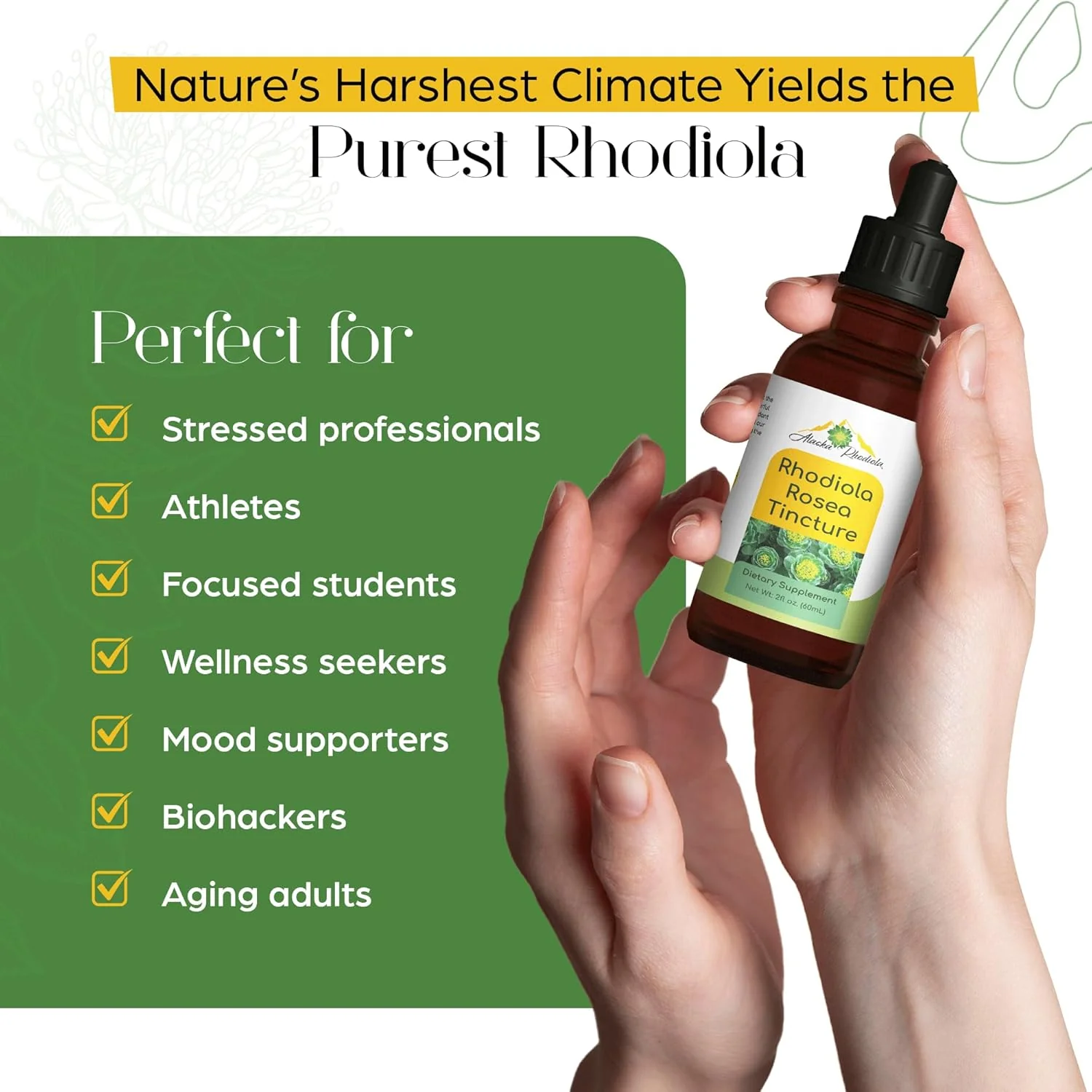 Rhodiola Rosea Tincture – Natural Stress & Energy Support (2 oz) - Image 3