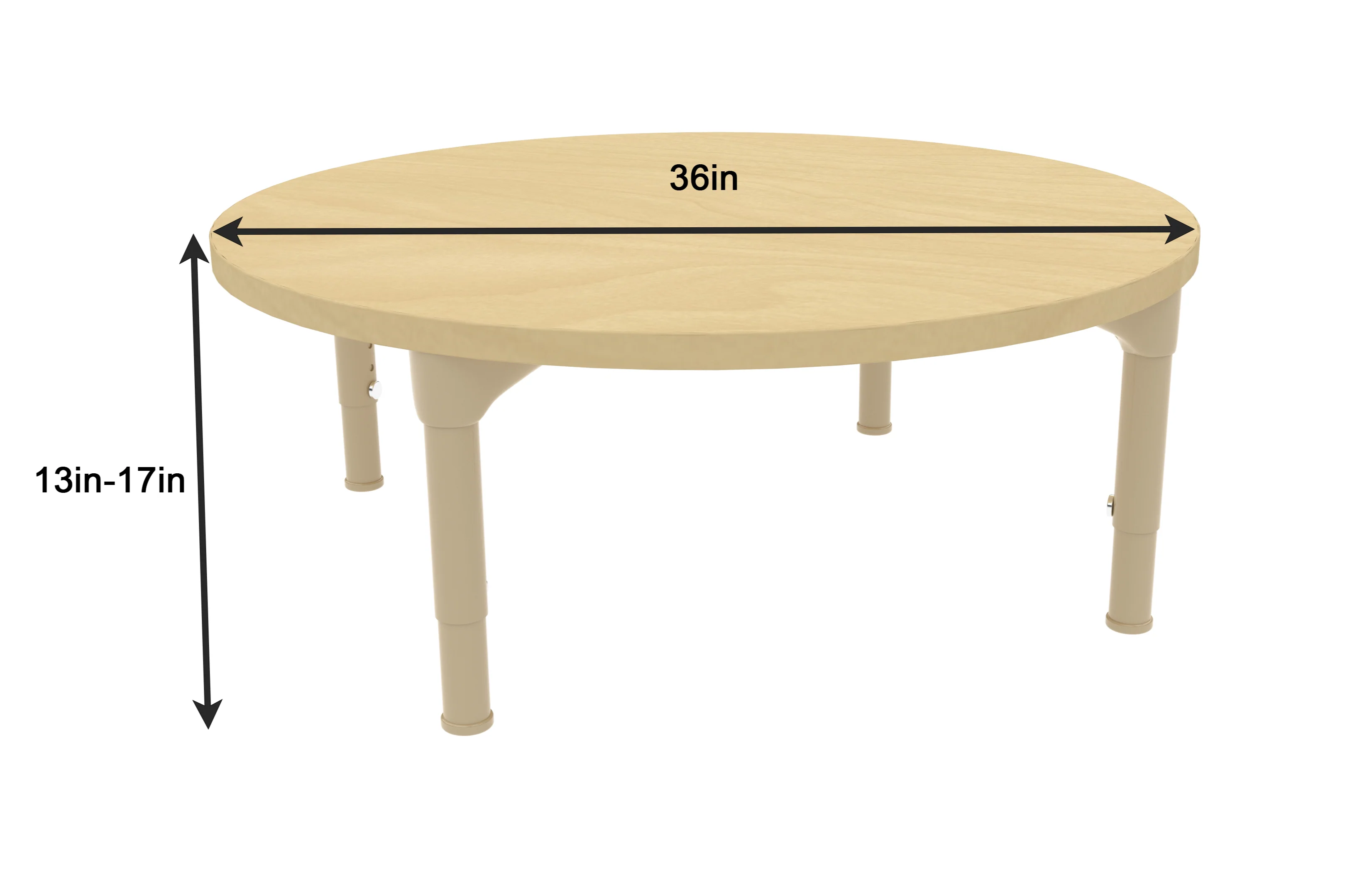 Round Adjustable Kids Table – 36" Diameter, 13" to 17" Height | Toddler & Preschool Activity Table for Classrooms & Daycares - Image 5