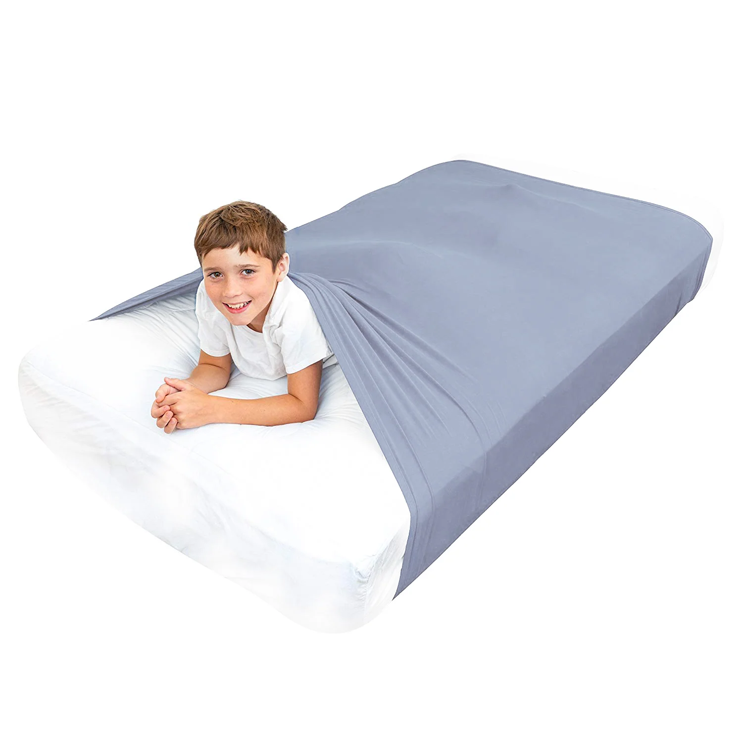 Sensory Bed Sheet for Kids Compression Alternative to Weighted Blankets - Gray - Image 17