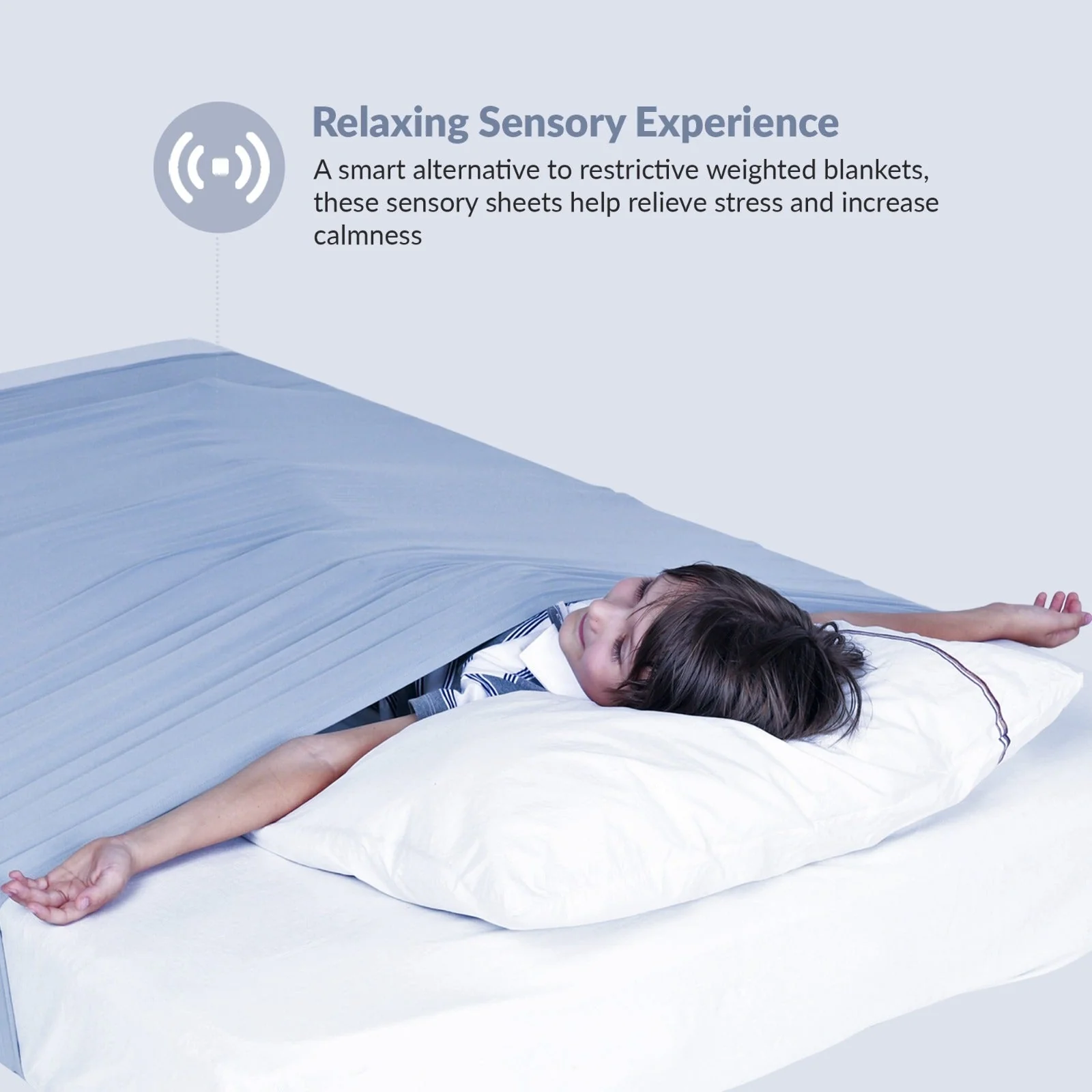 Sensory Bed Sheet for Kids Compression Alternative to Weighted Blankets - Gray - Image 7