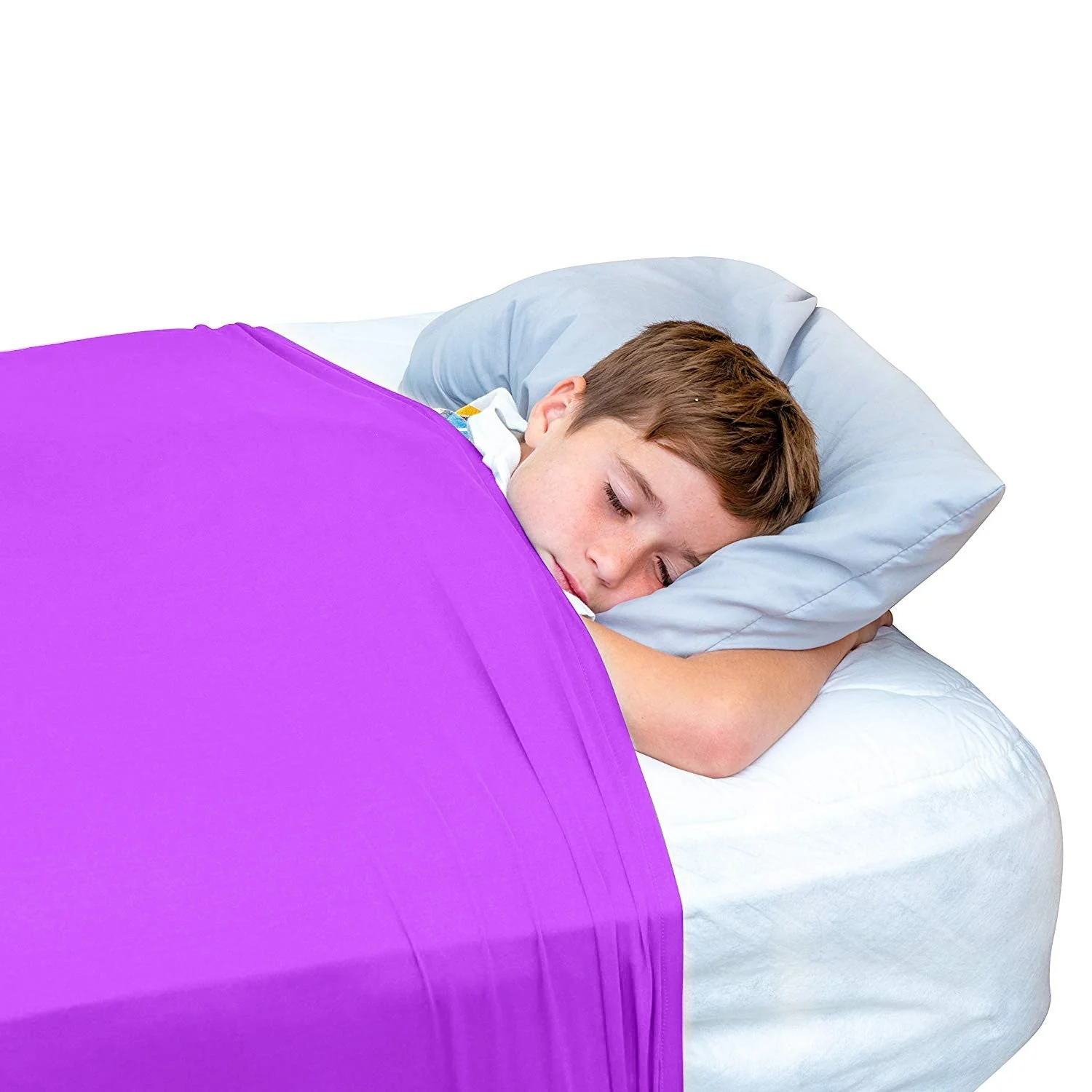 Sensory Bed Sheet for Kids Compression Alternative to Weighted Blankets - Purple - Image 10