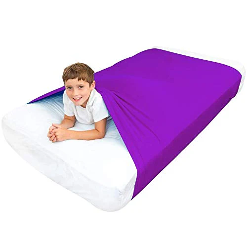 Sensory Bed Sheet for Kids Compression Alternative to Weighted Blankets - Purple - Image 15