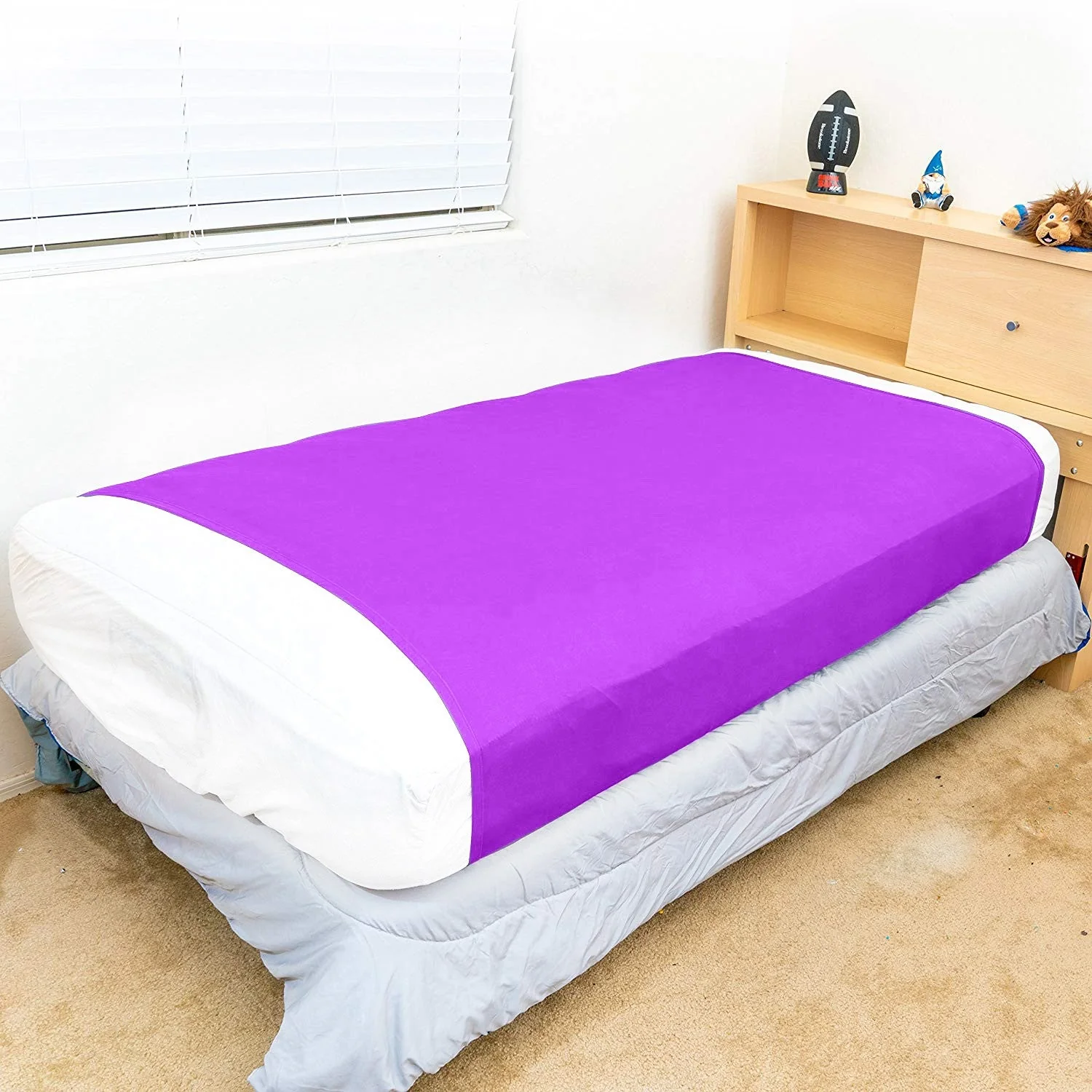 Sensory Bed Sheet for Kids Compression Alternative to Weighted Blankets - Purple - Image 9
