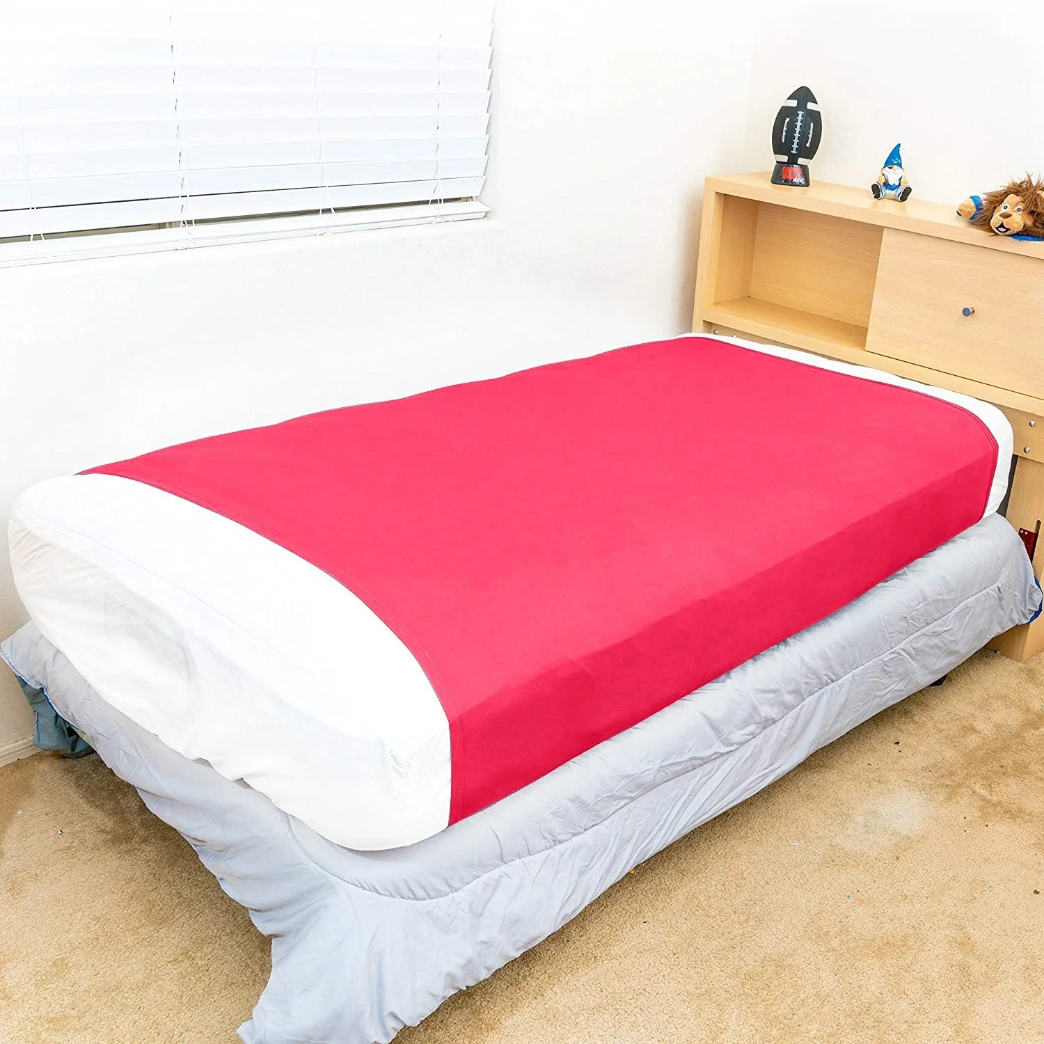 Sensory Bed Sheet for Kids Compression Alternative to Weighted Blankets - Red - Image 10